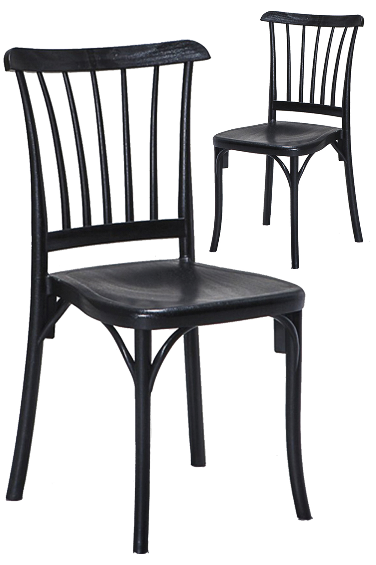 2 Pieces Violet Black Practical Chair / Balcony-Garden-Kitchen