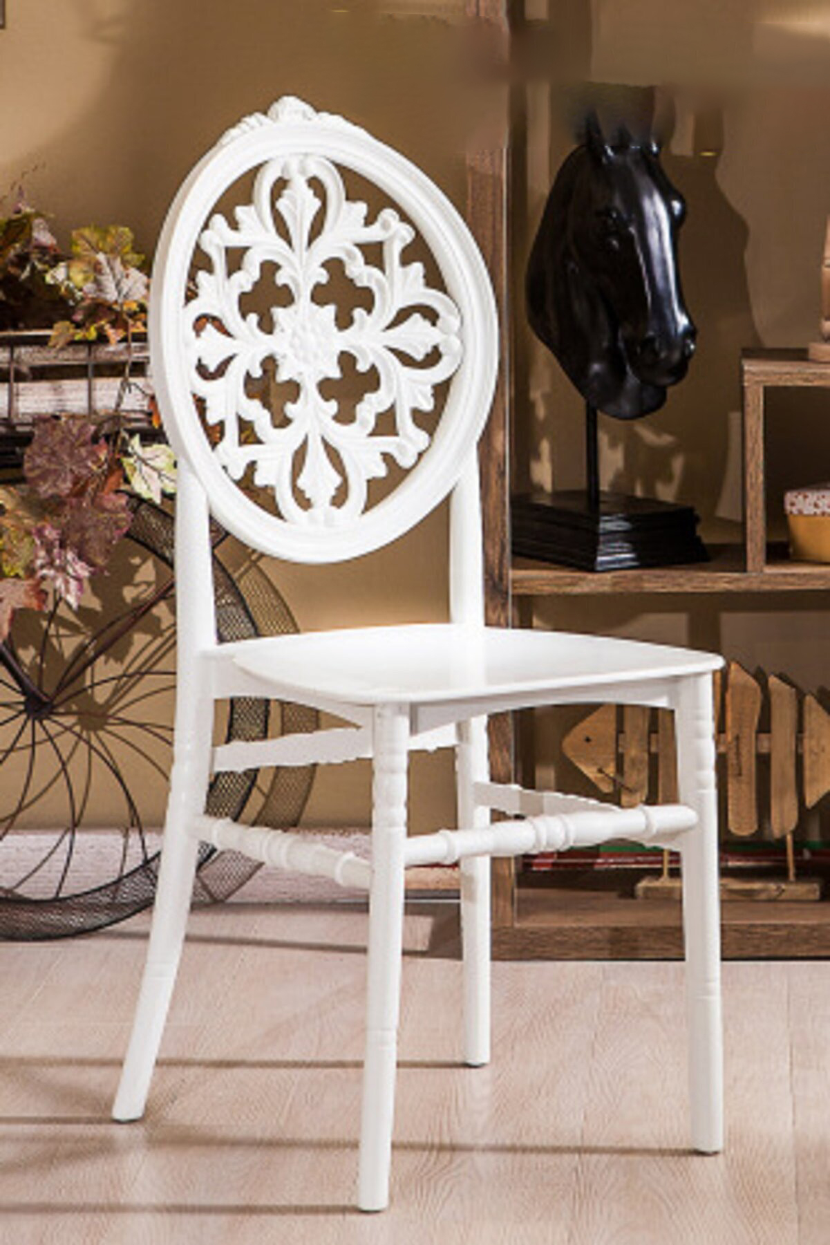 2 Pcs Venus Matte White Practical Chair / Balcony-Garden-Kitchen