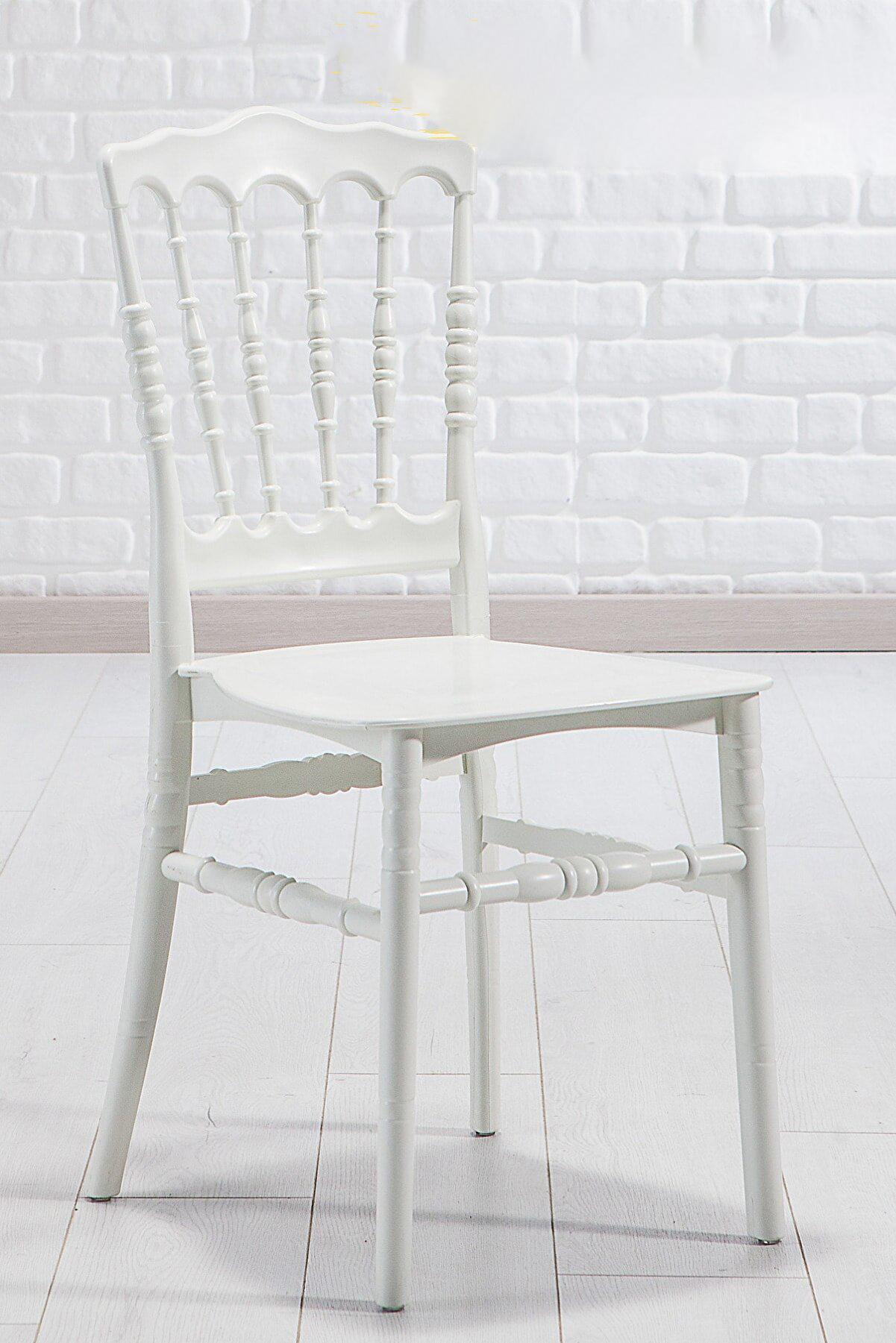 2 Pieces Miray White Practical Chair / Balcony-Garden-Kitchen