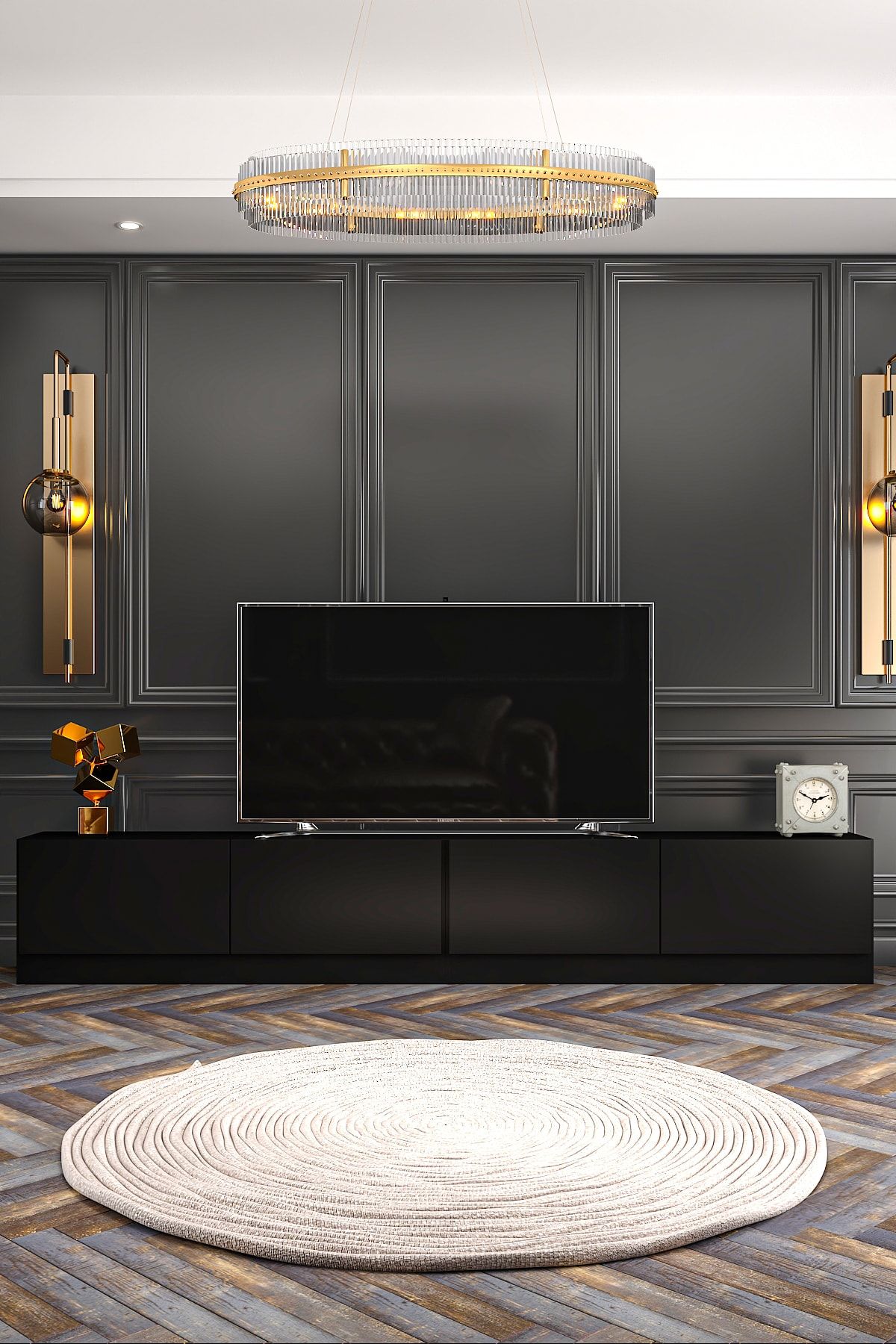 Lacquered TV Unit Black