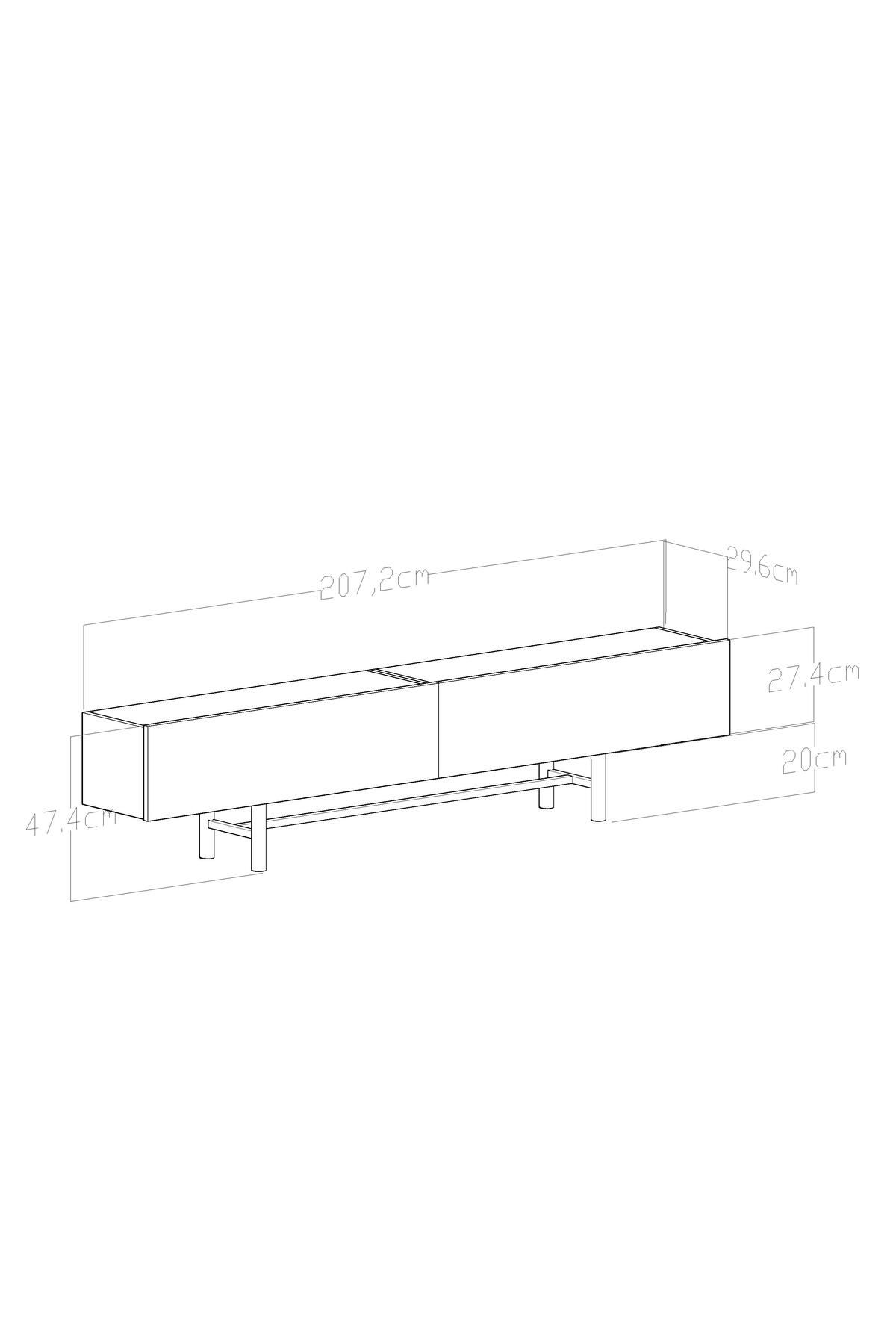 Sezi Gold Iron Leg White TV Unit TV Stand