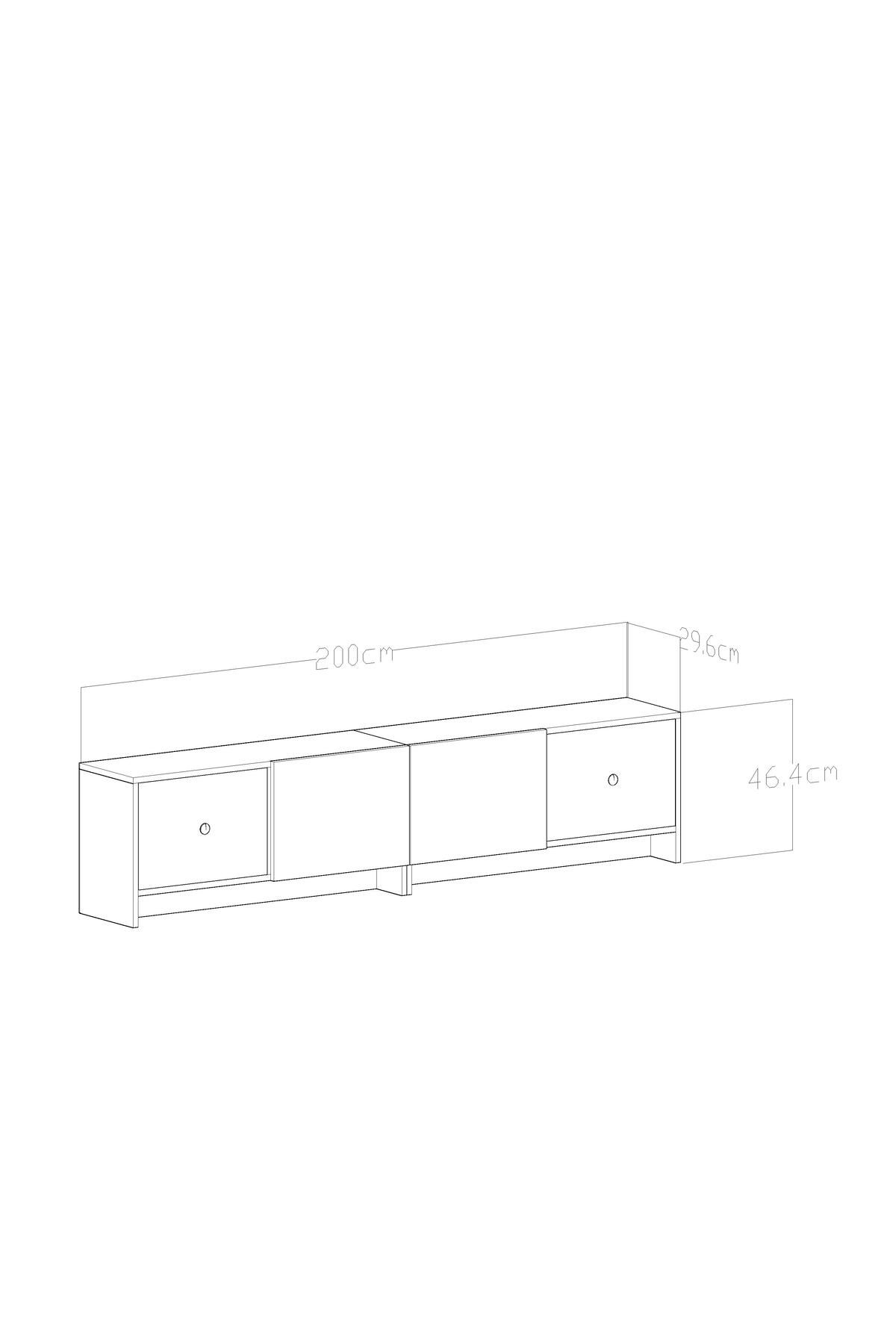 Bolivia TV Unit White Gold 200 cm