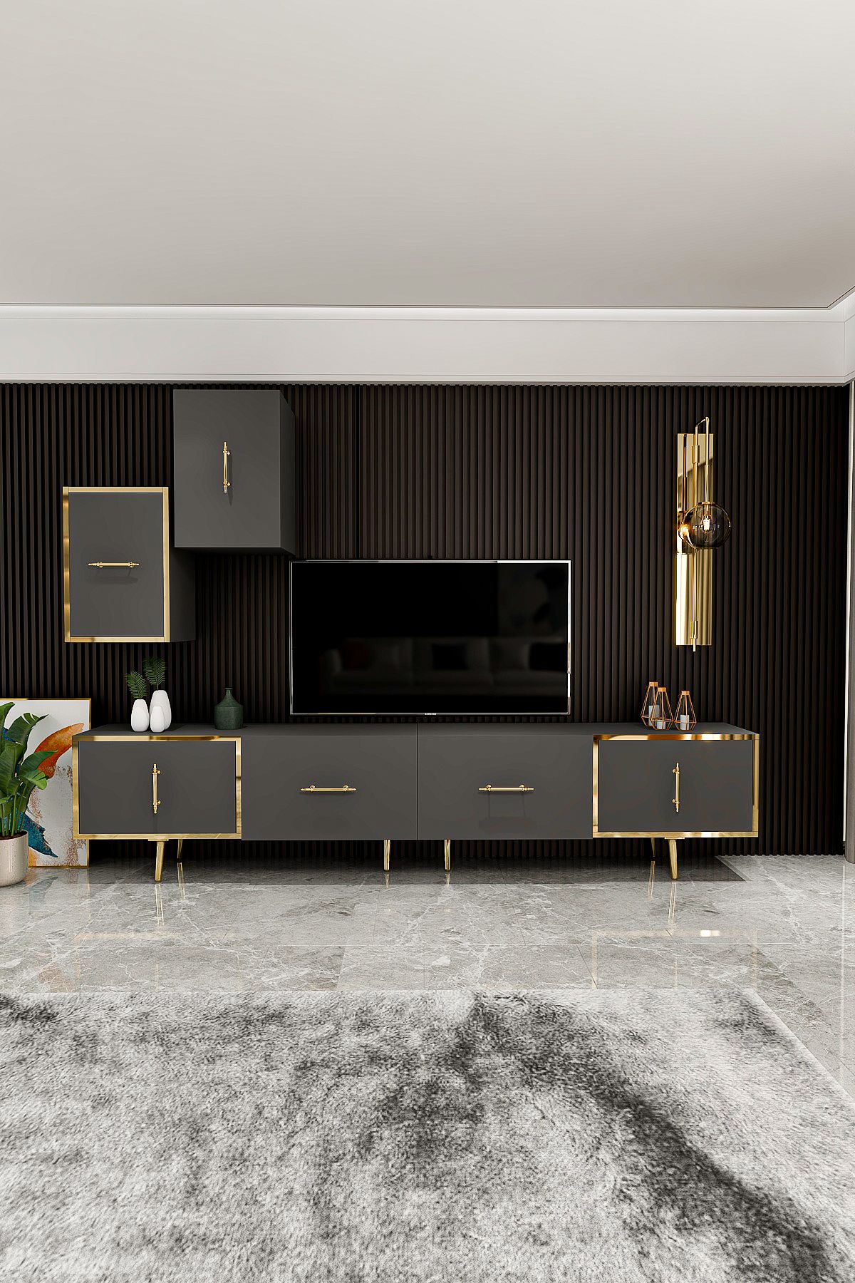 Kylıe TV Unit 200 cm Anthracite