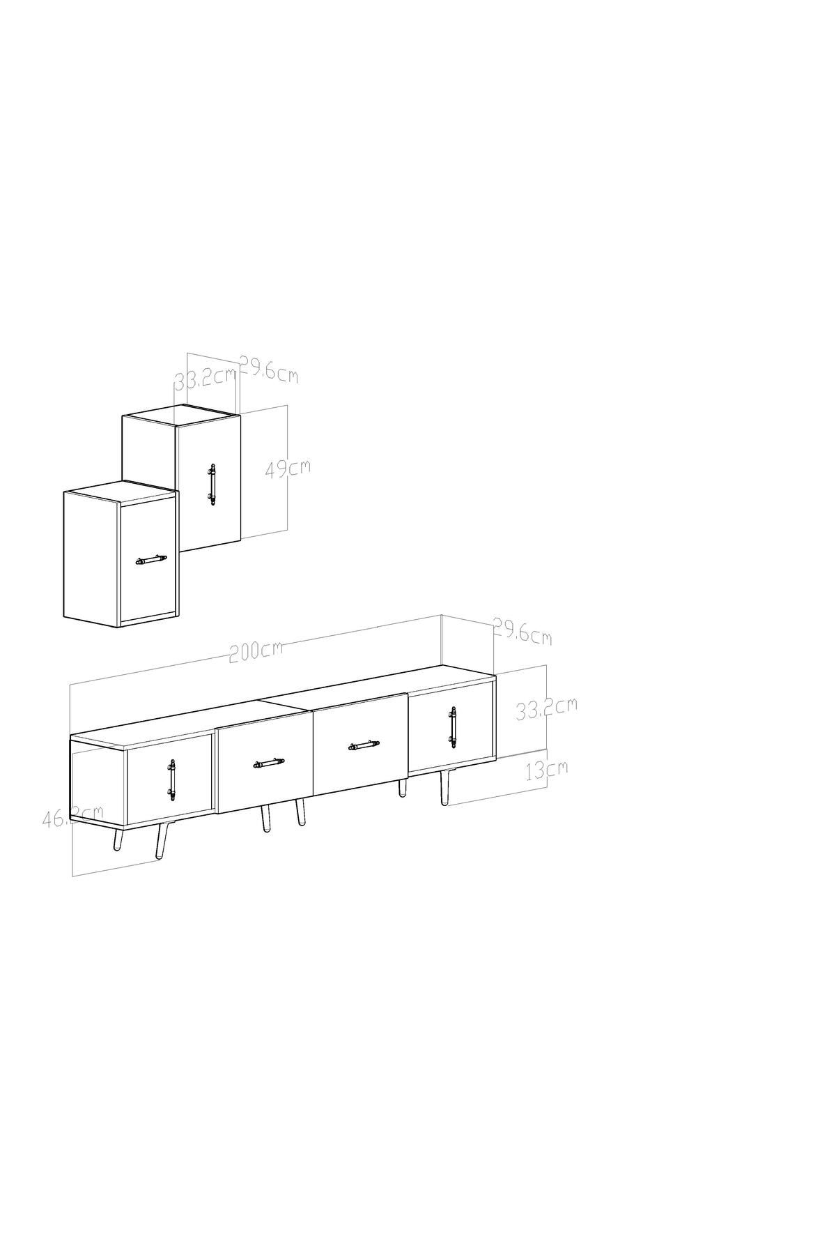 Kylıe TV Unit 200 cm Anthracite