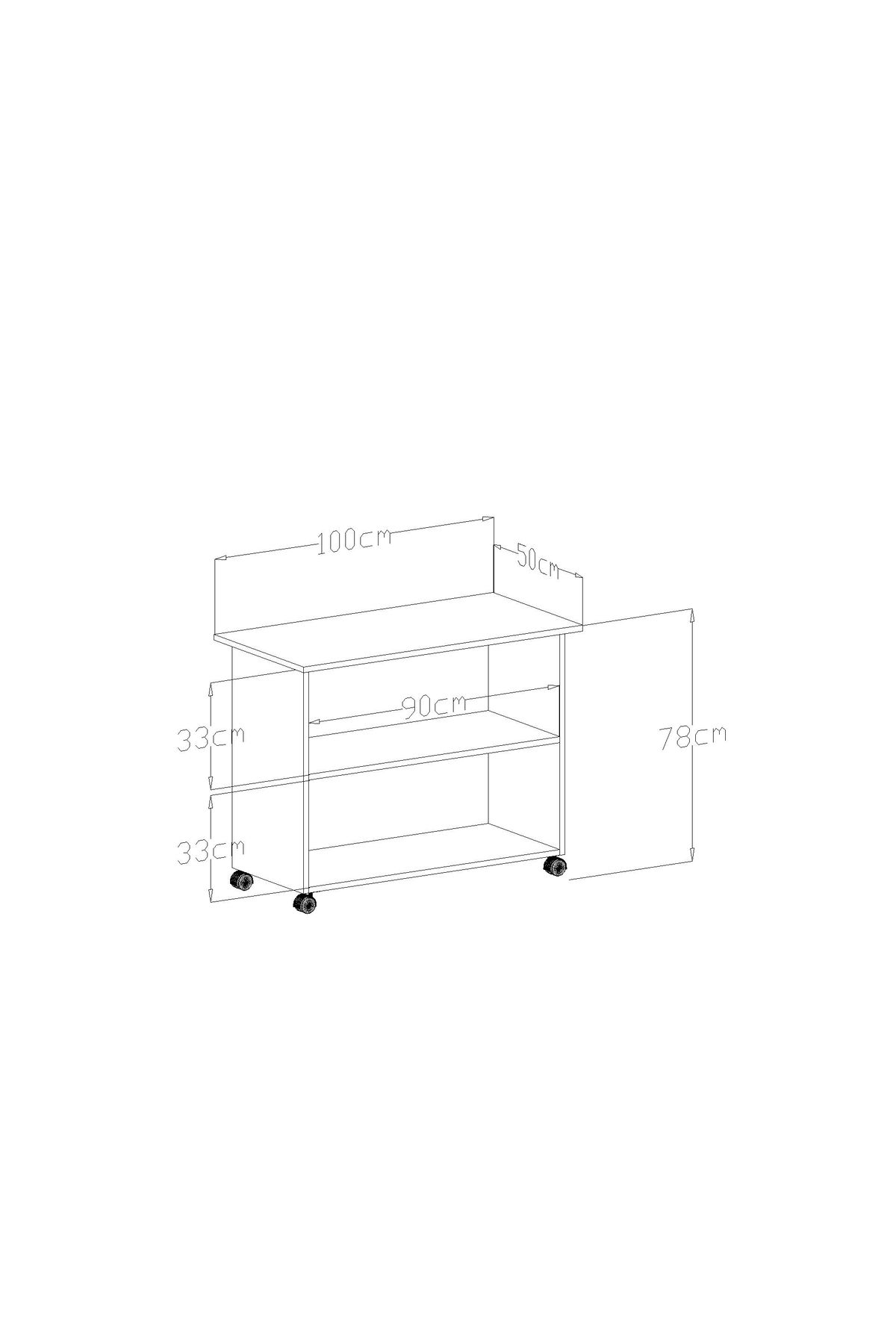 Florence Service Presentation Trolley with 3 shelves