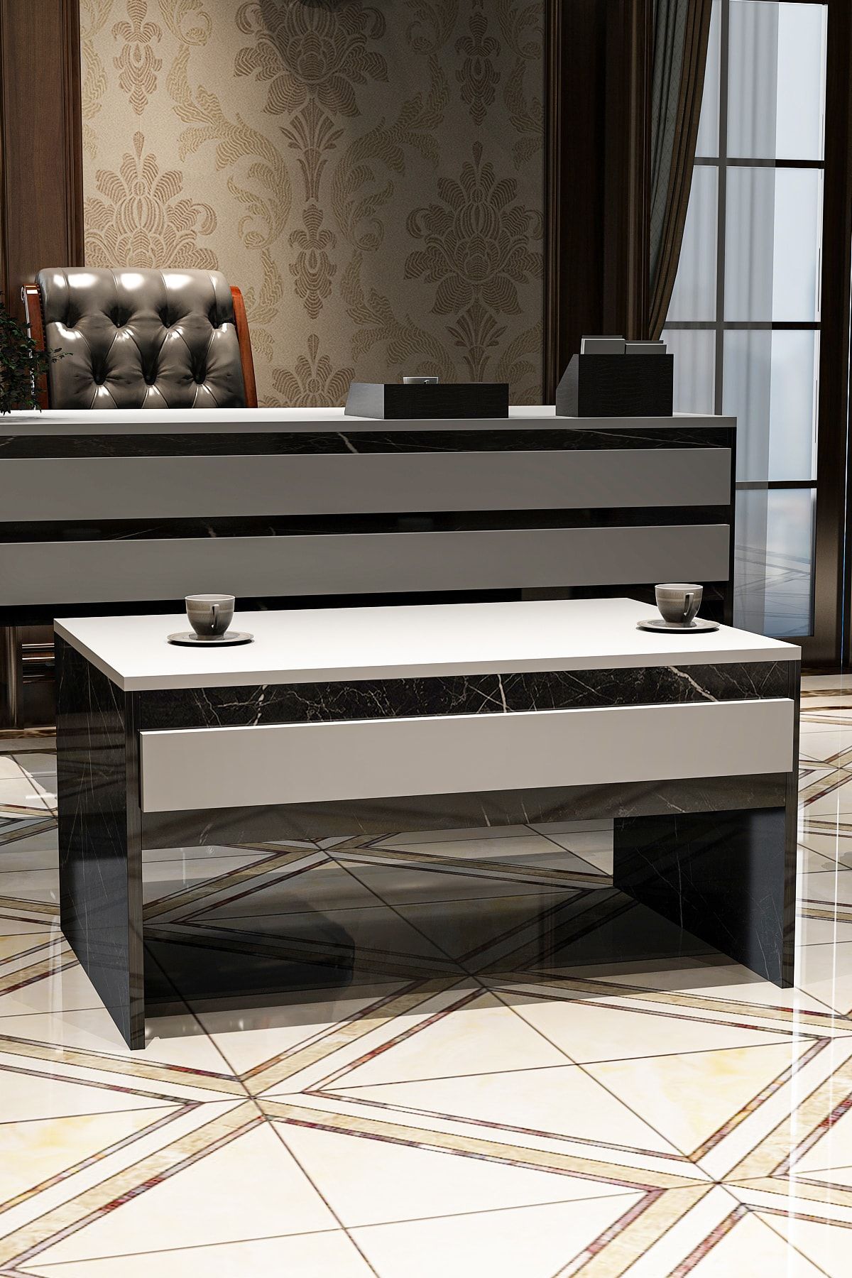 Swan Office Coffee Table Royal White