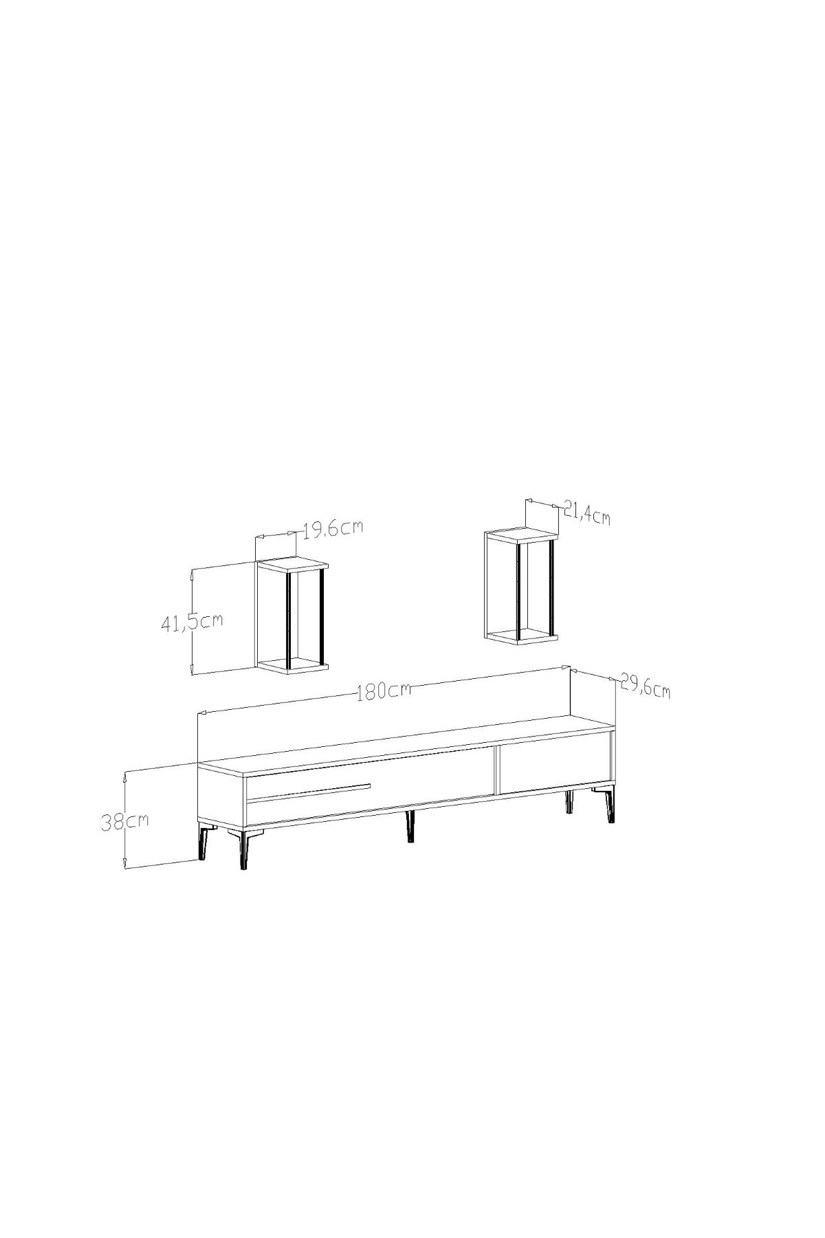 Lükens TV Unit White Gold 180 cm