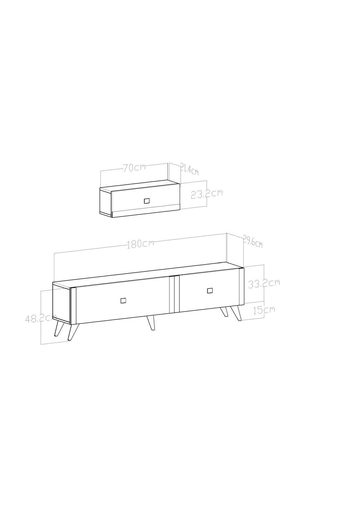 Naste TV Unit Black Gold