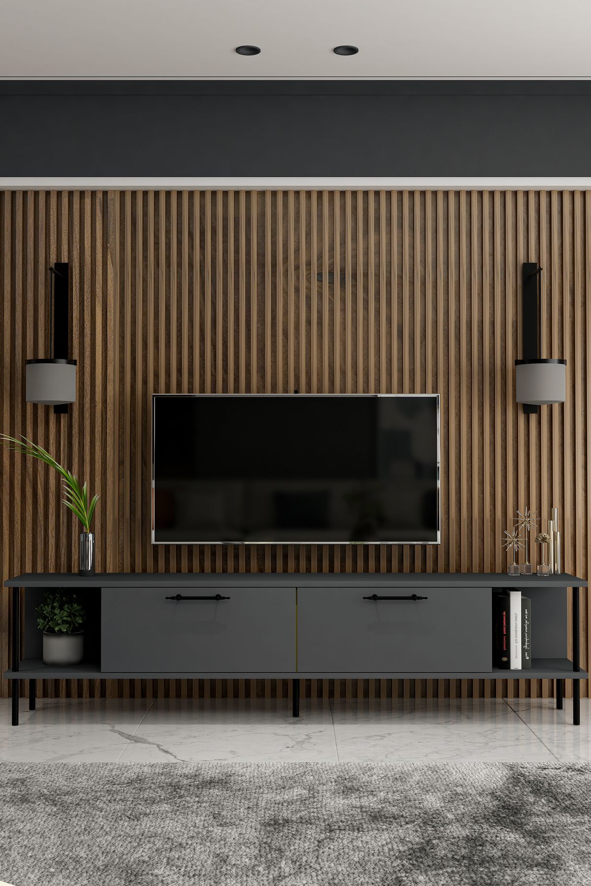 NORA TV UNIT ANTHRACITE BLACK