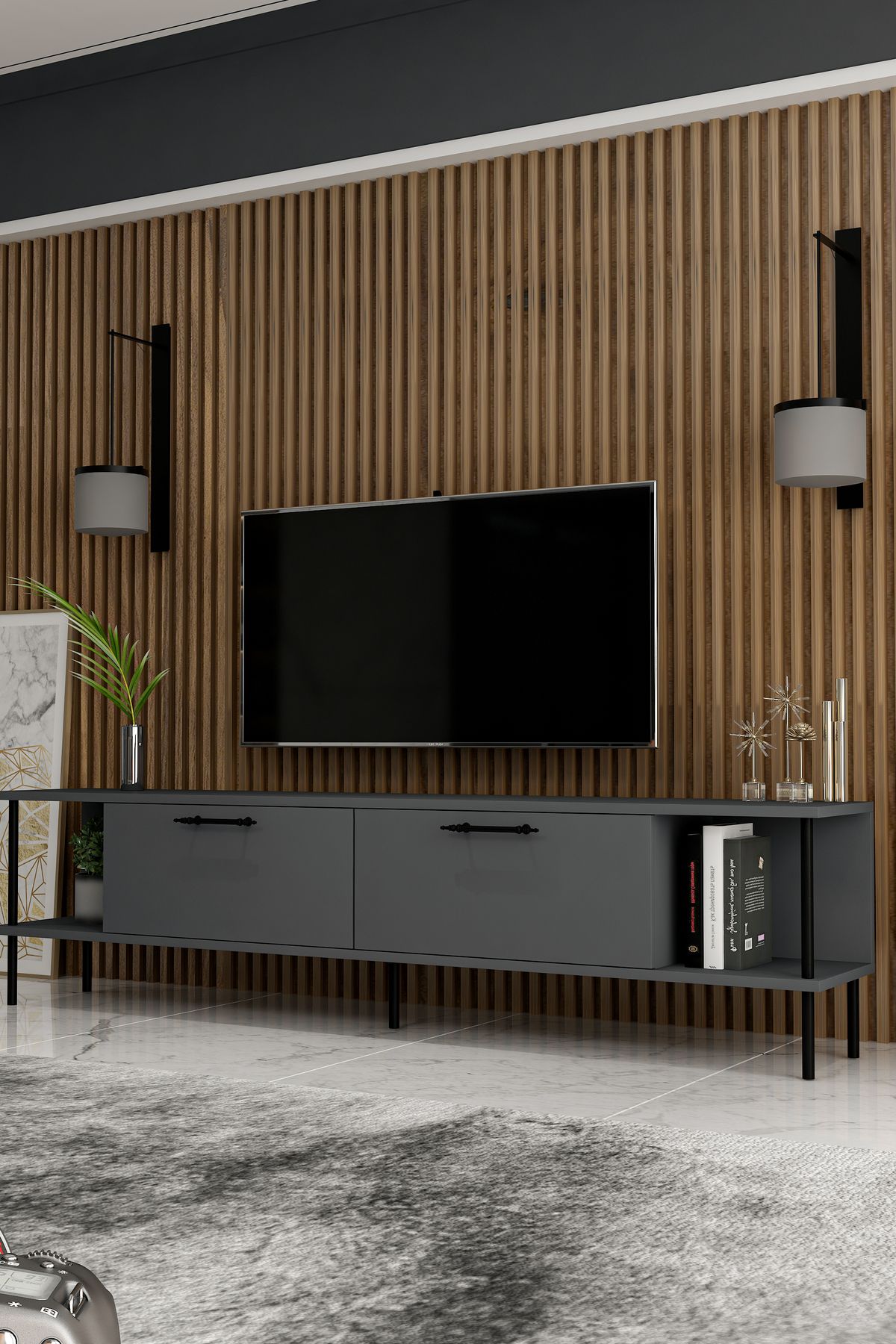 NORA TV UNIT ANTHRACITE BLACK