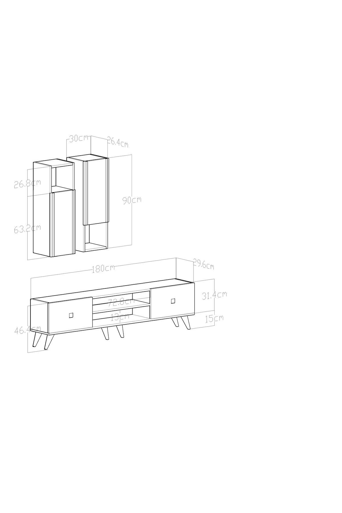 CARMEN TV UNIT WHITE GOLD