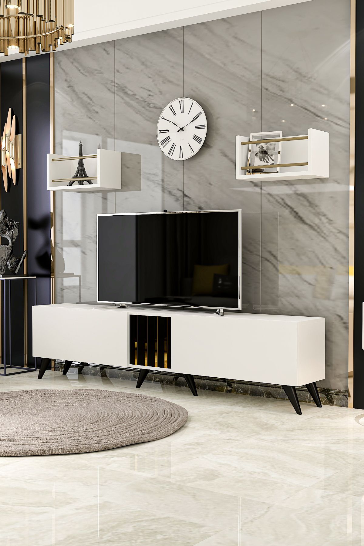 HOLMES TV UNIT WHITE