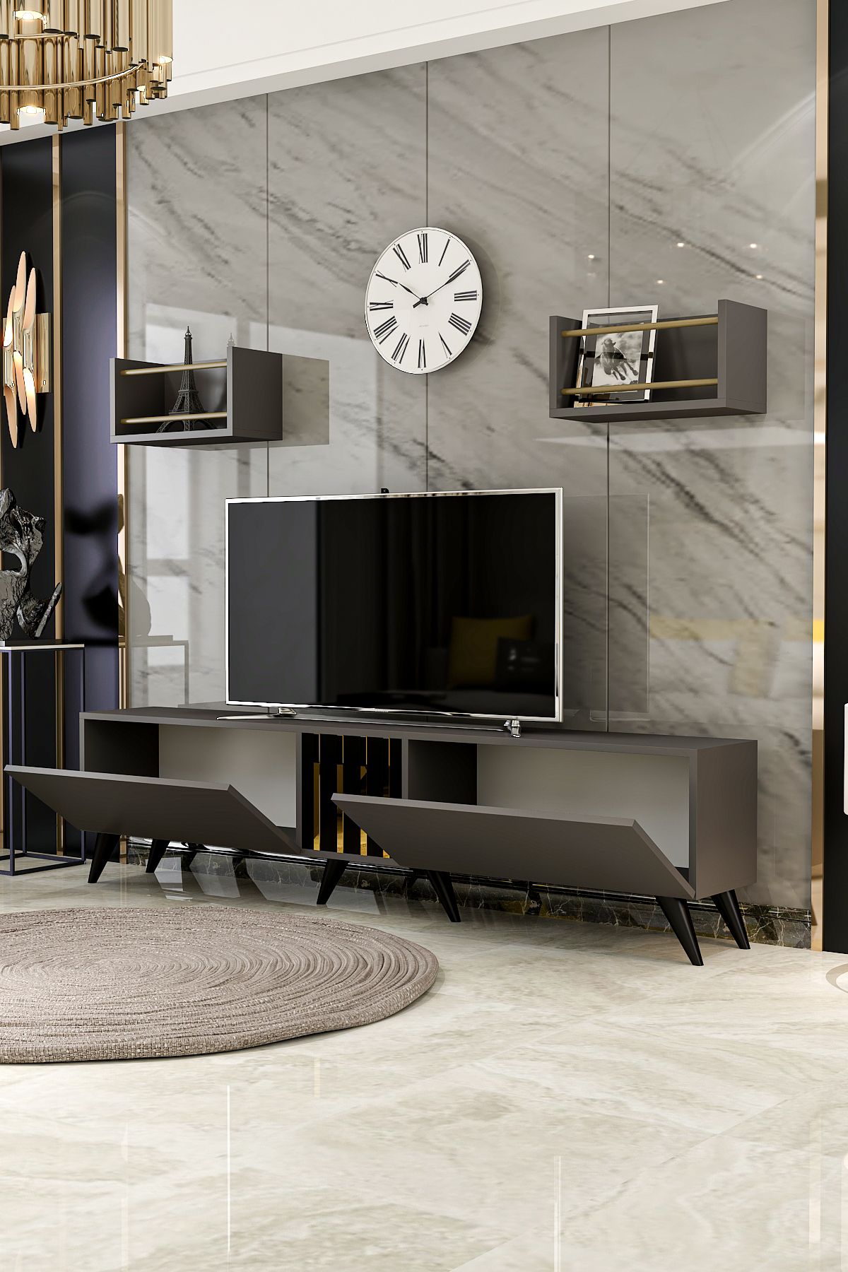 HOLMES TV UNIT ANTHRACITE