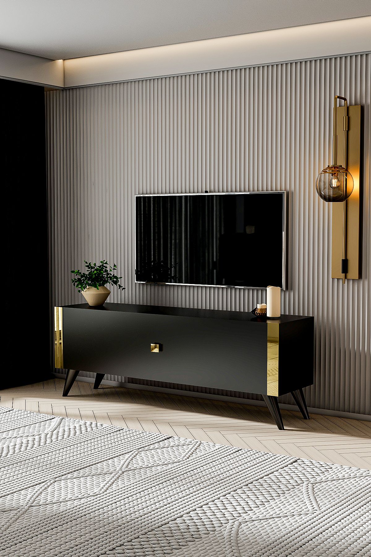 GRACE TV UNIT BLACK GOLD