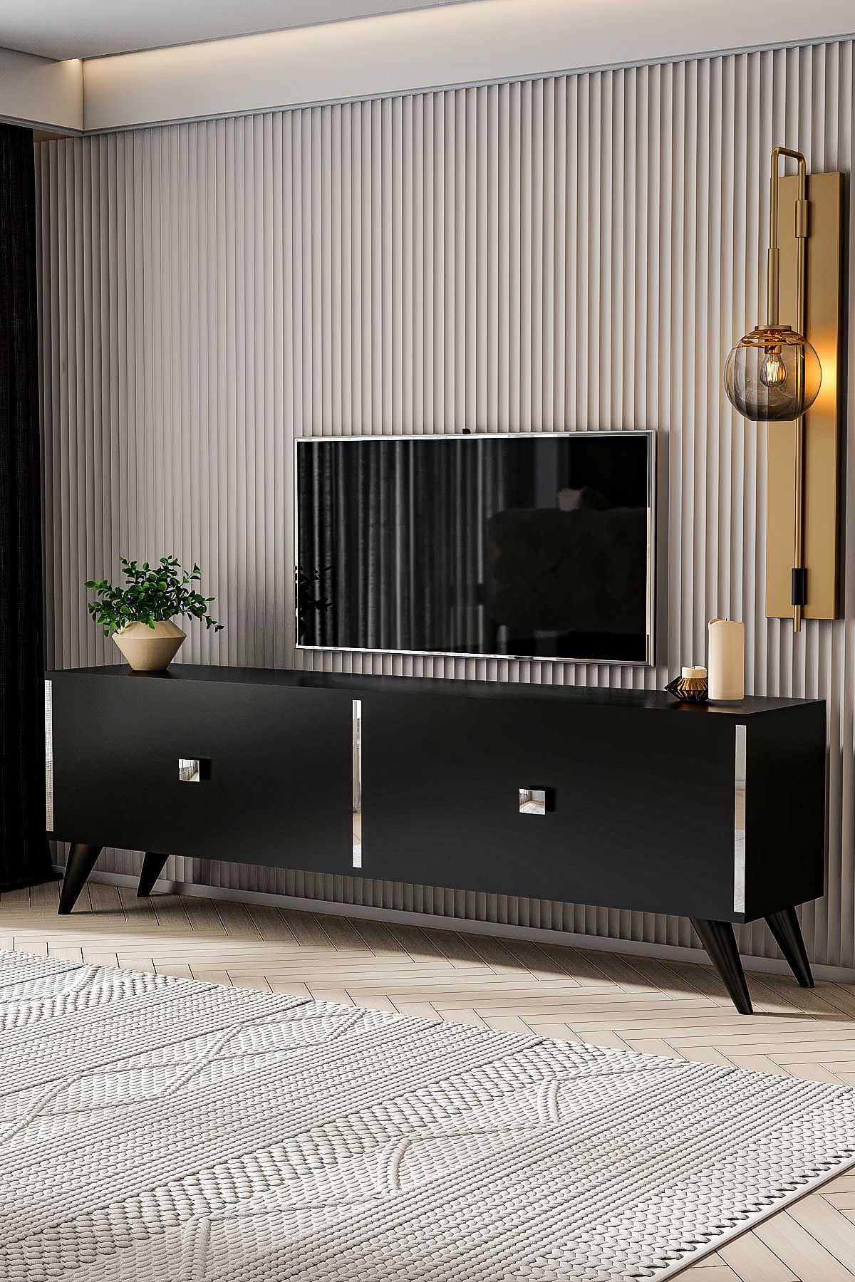 MARCO TV UNIT BLACK SILVER