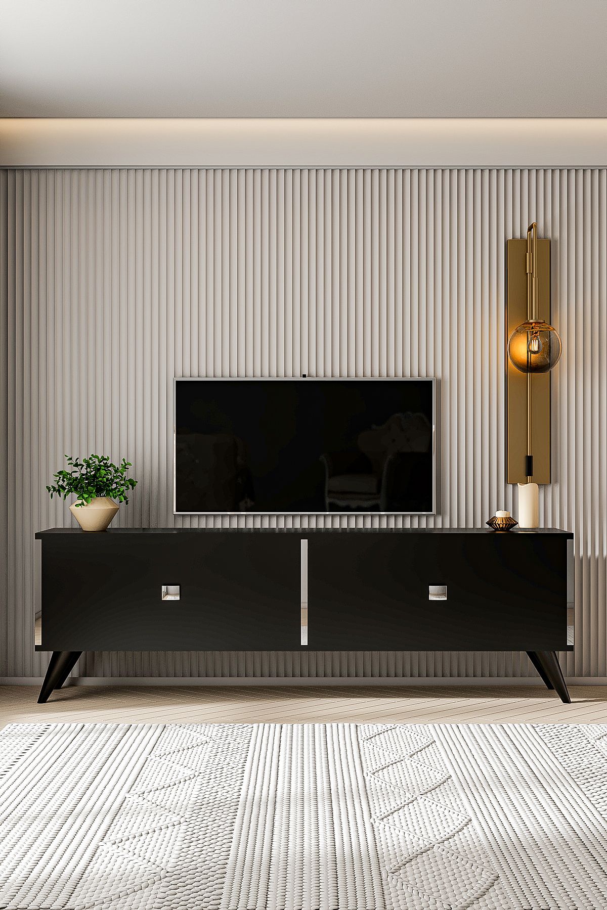 MARCO TV UNIT BLACK SILVER