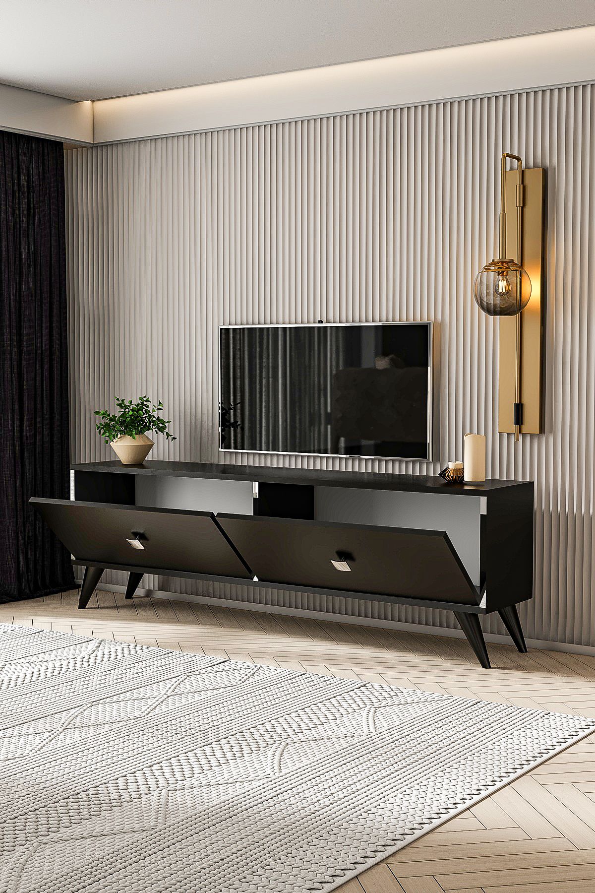 MARCO TV UNIT BLACK SILVER