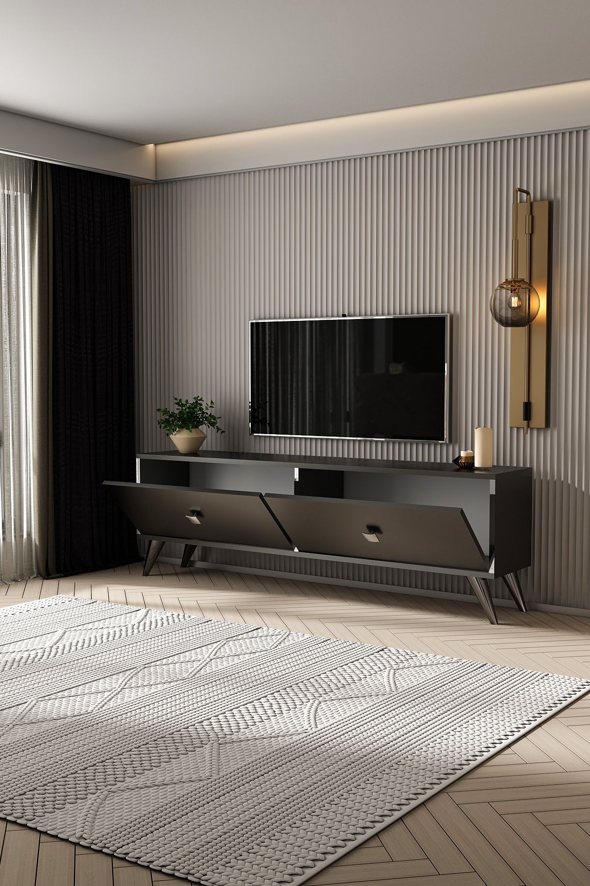 Marco TV Unit Anthracite Silver