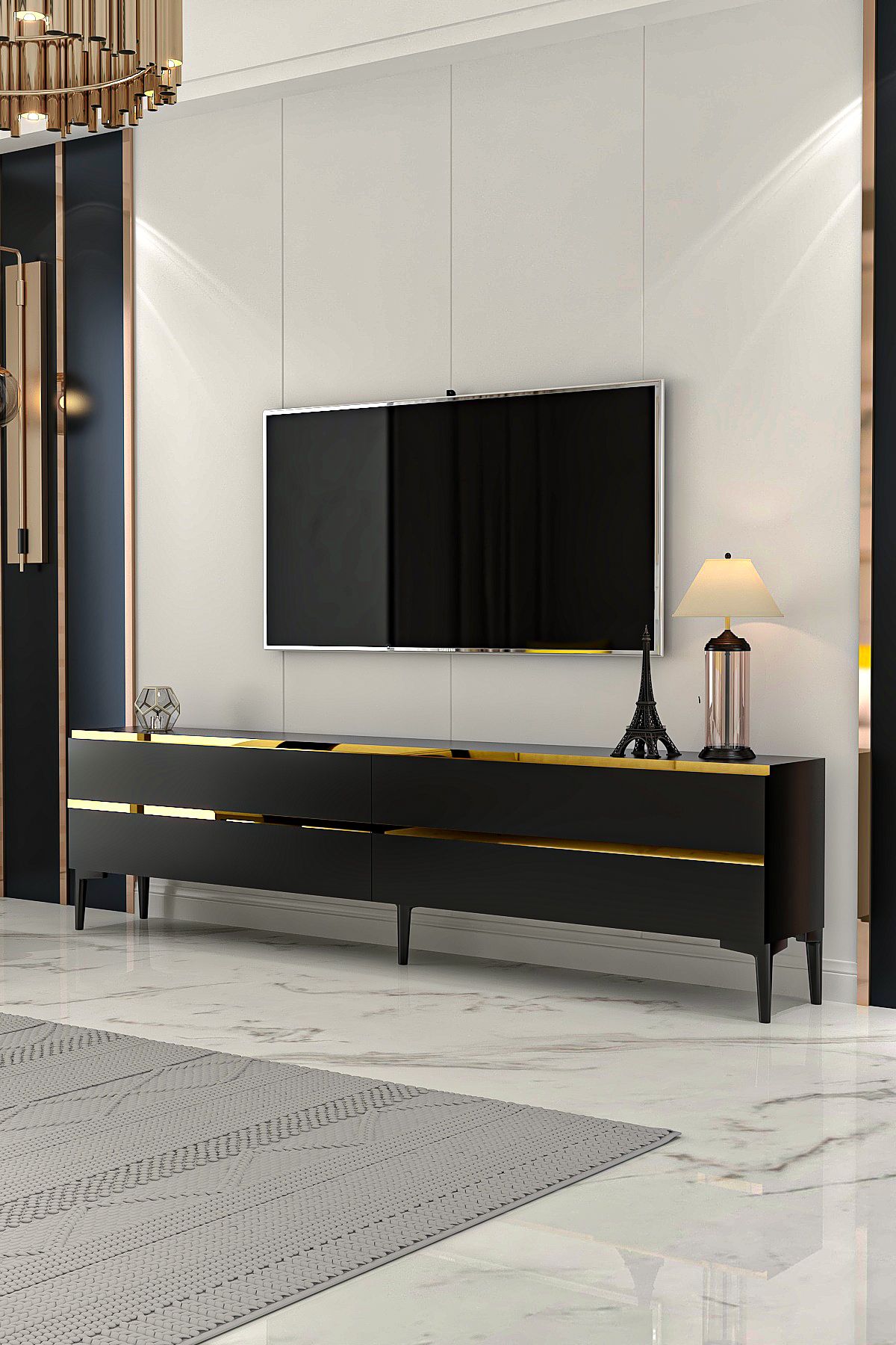 AMARA TV UNIT BLACK GOLD