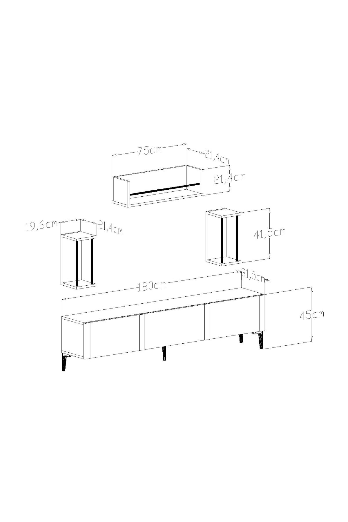 Laura TV Unit Anthracite Gold