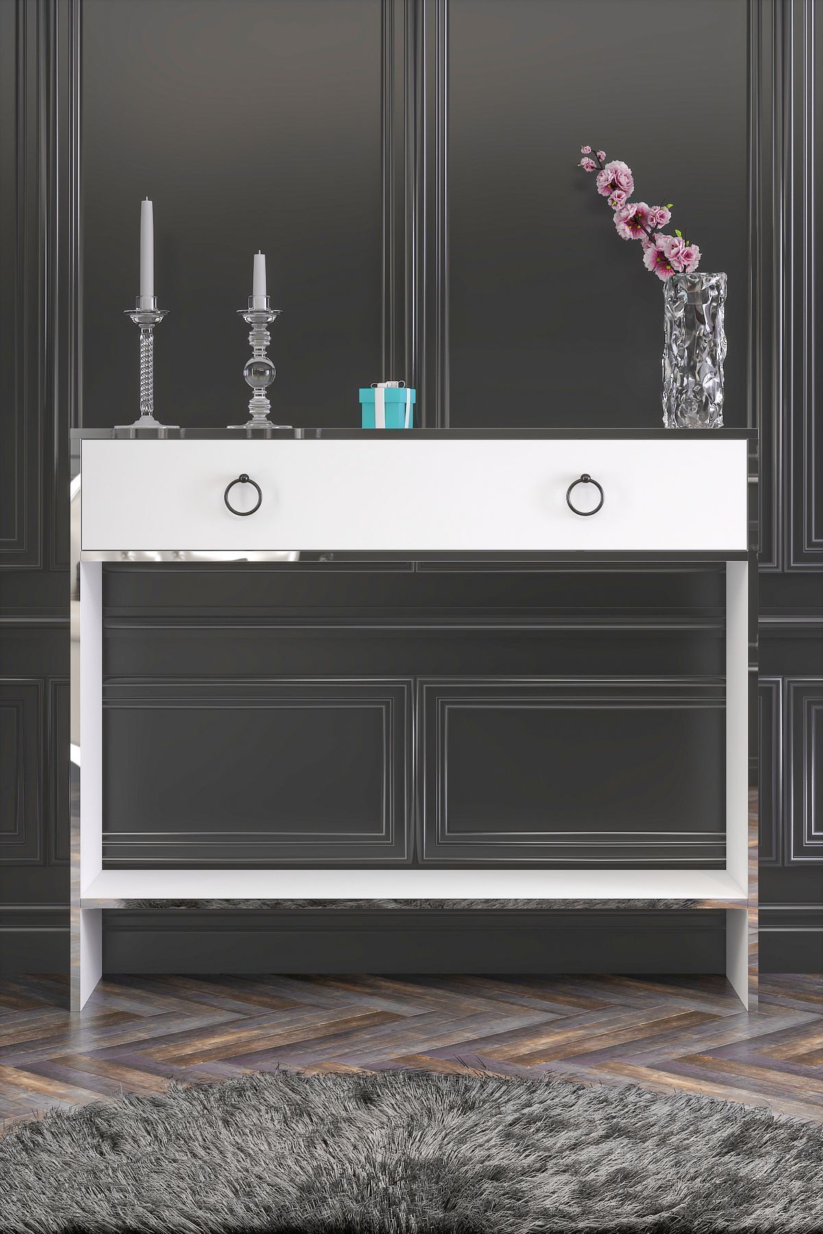 Esmeralda Dresser White Silver