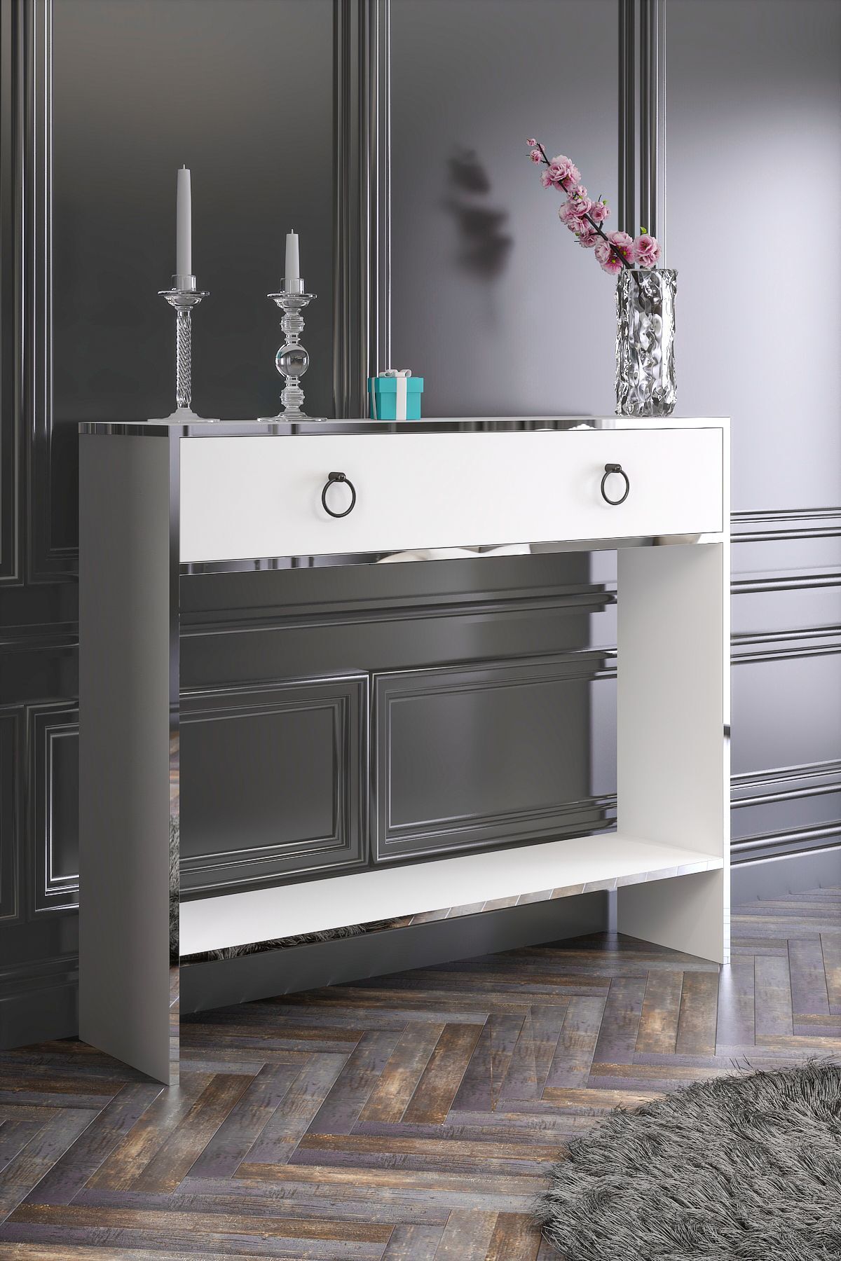 Esmeralda Dresser White Silver