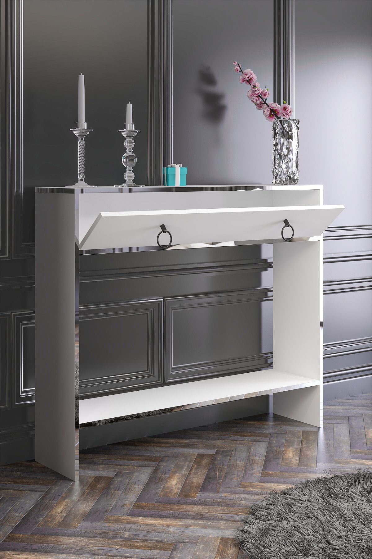 Esmeralda Dresser White Silver