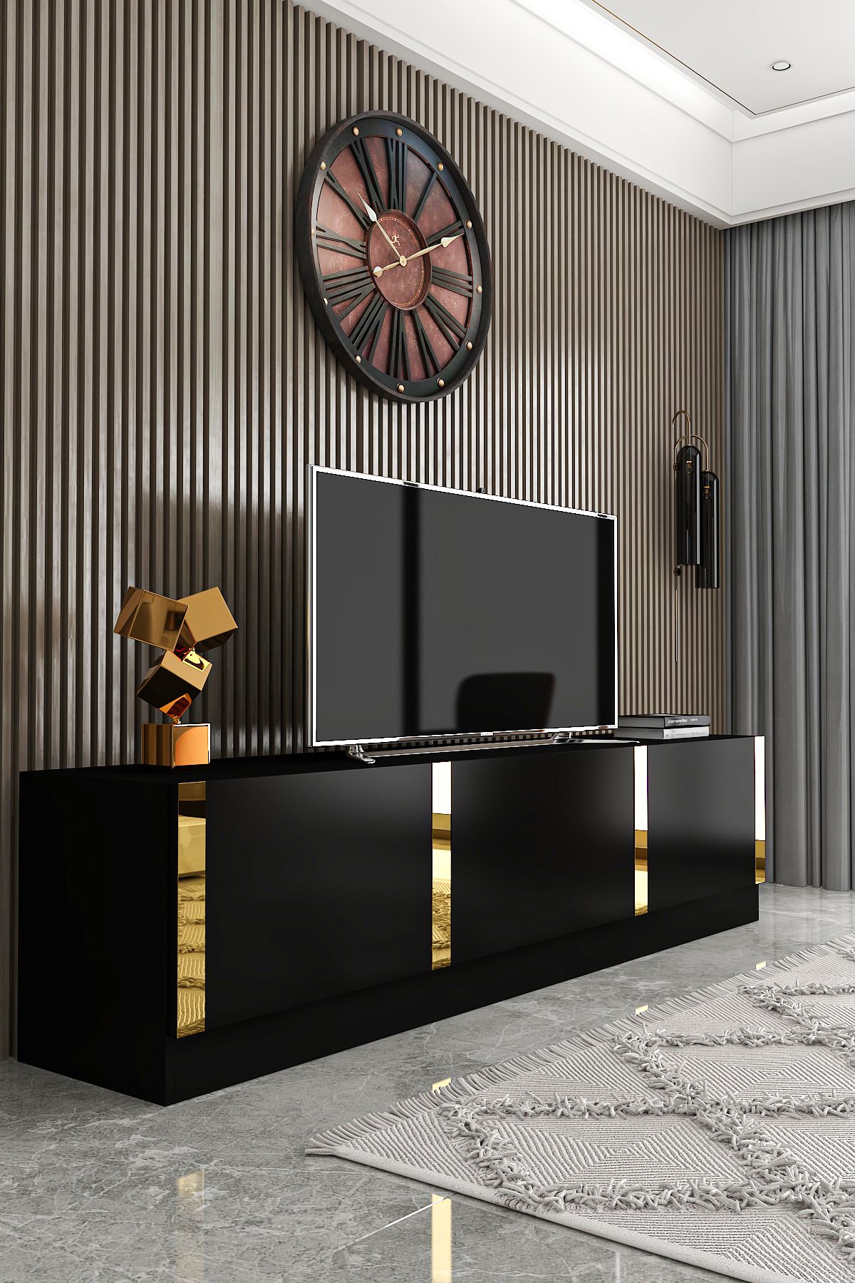 Law Black TV Unit