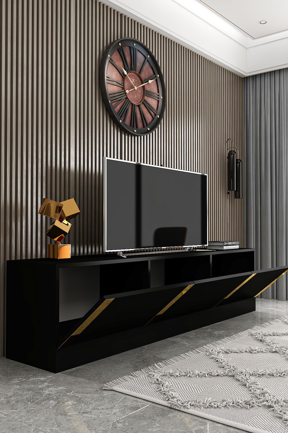 Law Black TV Unit