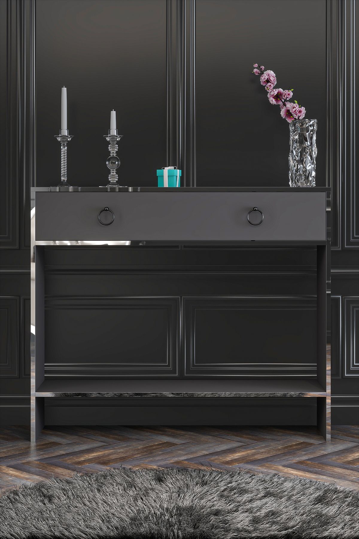 Esmeralda Drawer Anthracite Silver