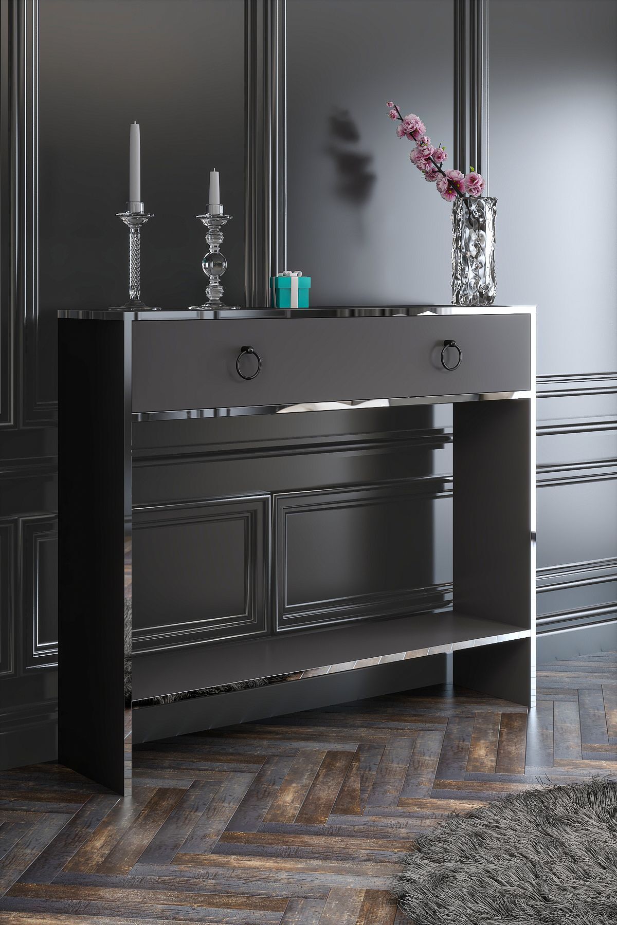 Esmeralda Drawer Anthracite Silver