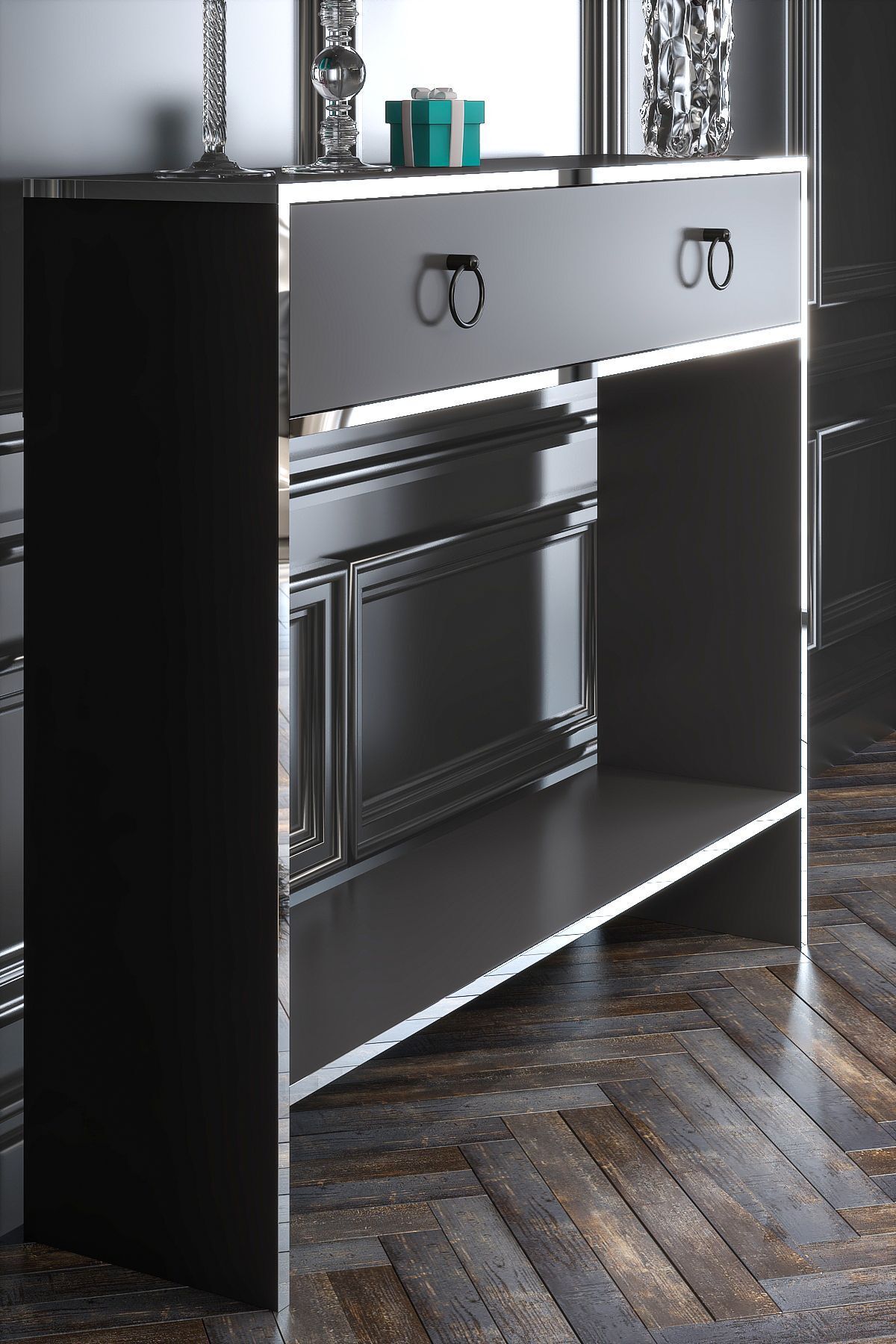 Esmeralda Drawer Anthracite Silver