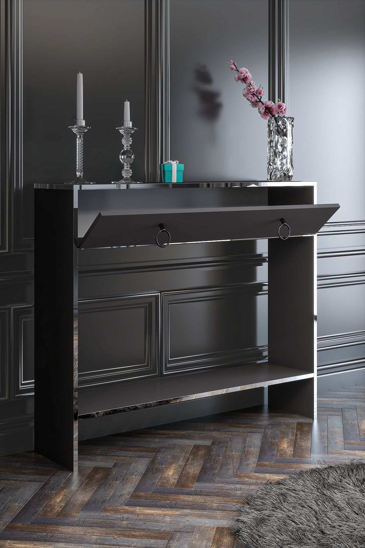 Esmeralda Drawer Anthracite Silver