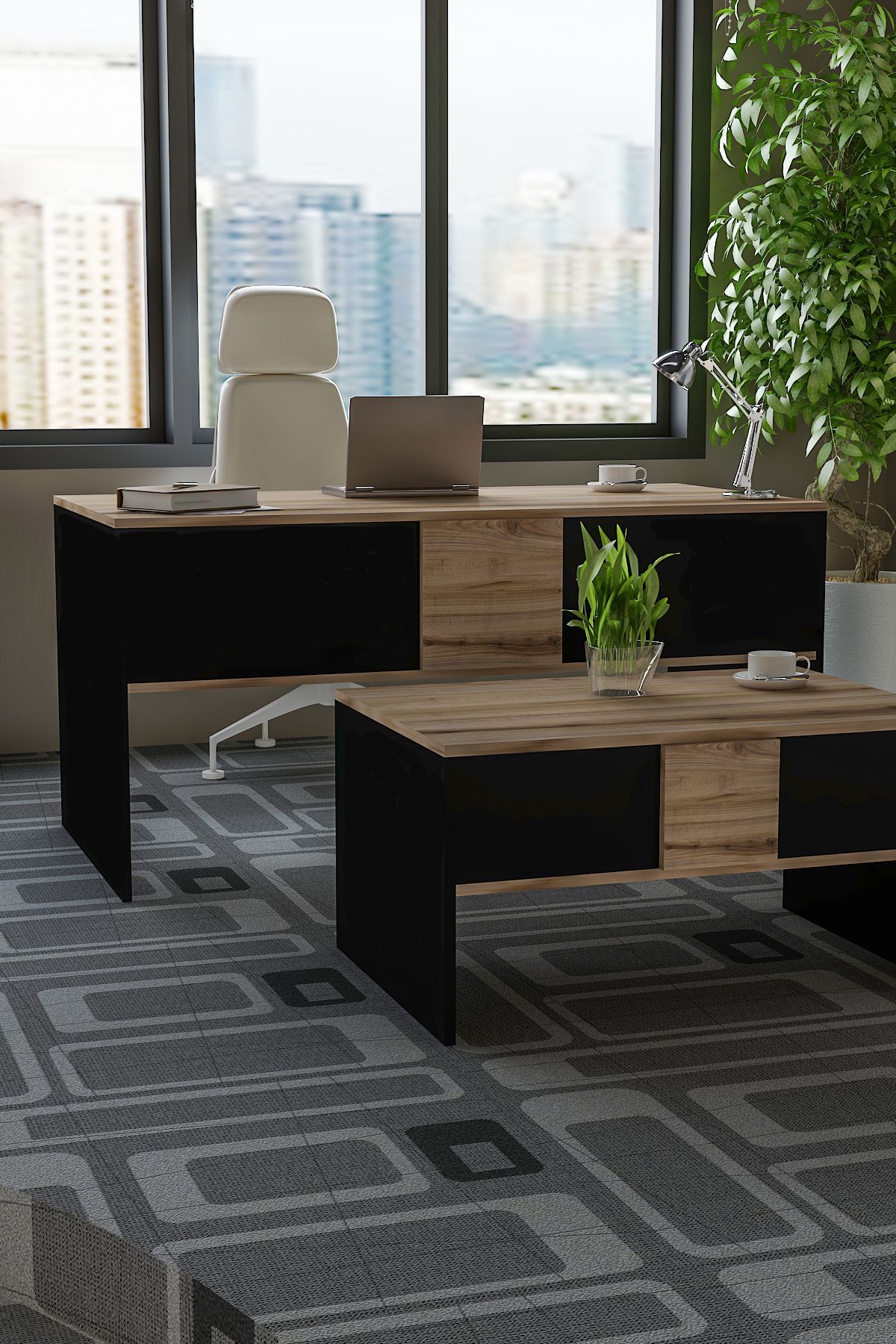 MONARCH OFFICE TABLE BLACK ÇIRAĞAN