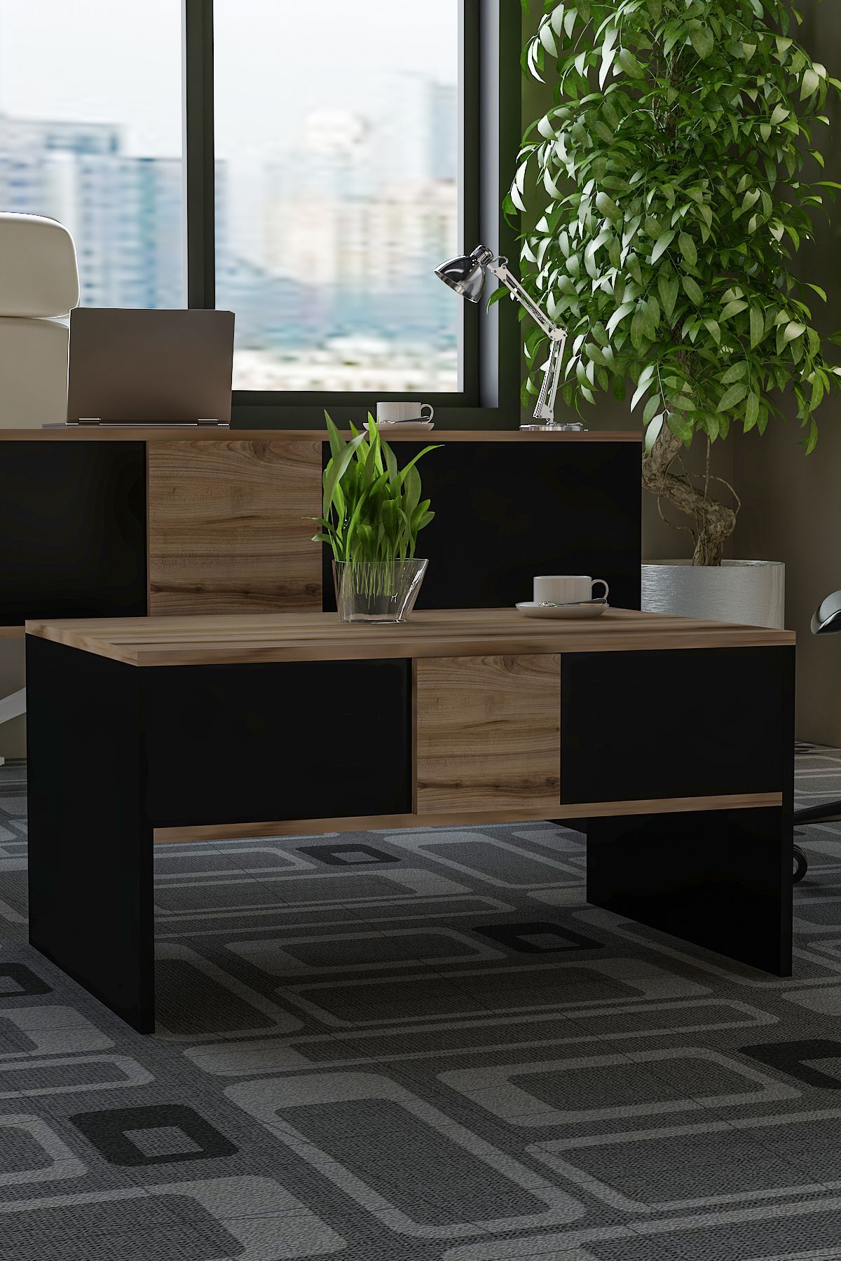 MONARCH OFFICE TABLE BLACK ÇIRAĞAN