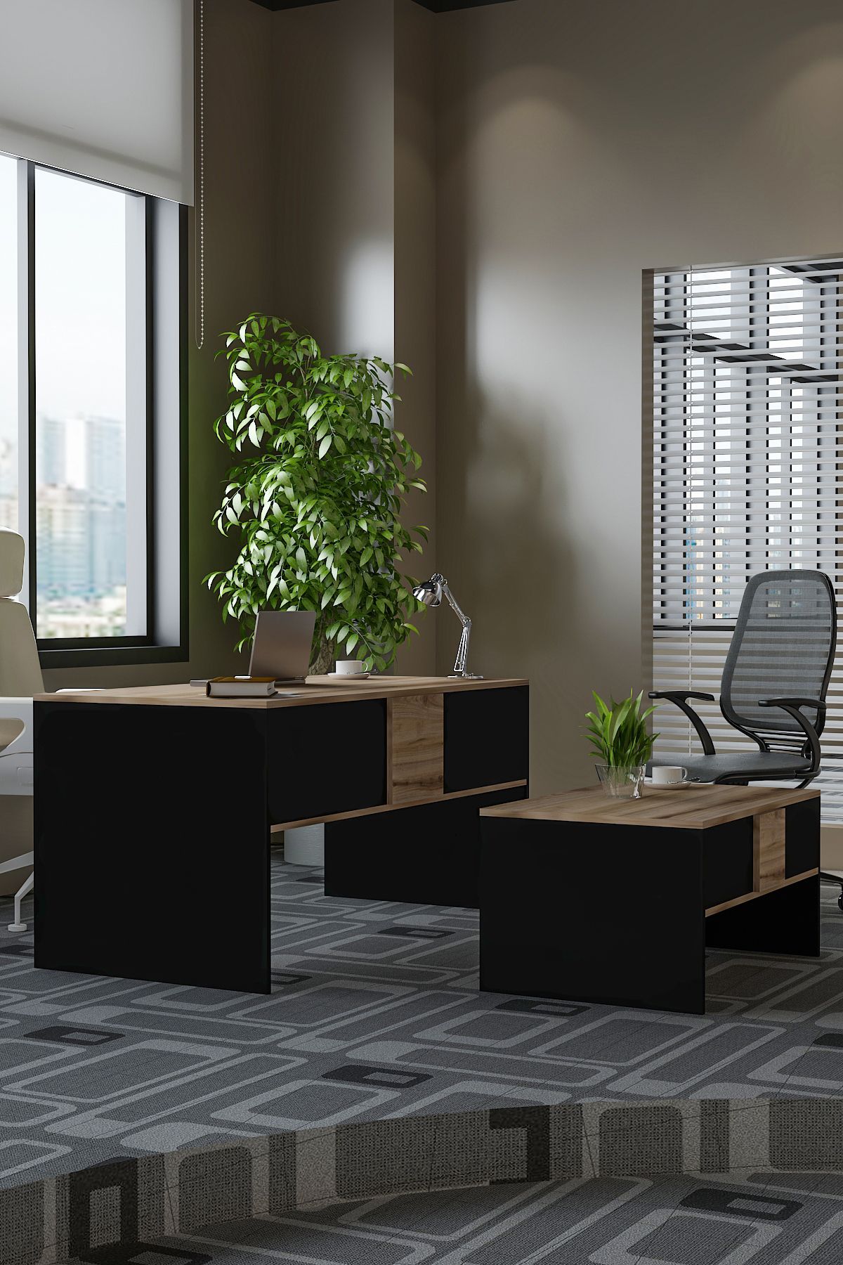 MONARCH OFFICE TABLE BLACK ÇIRAĞAN