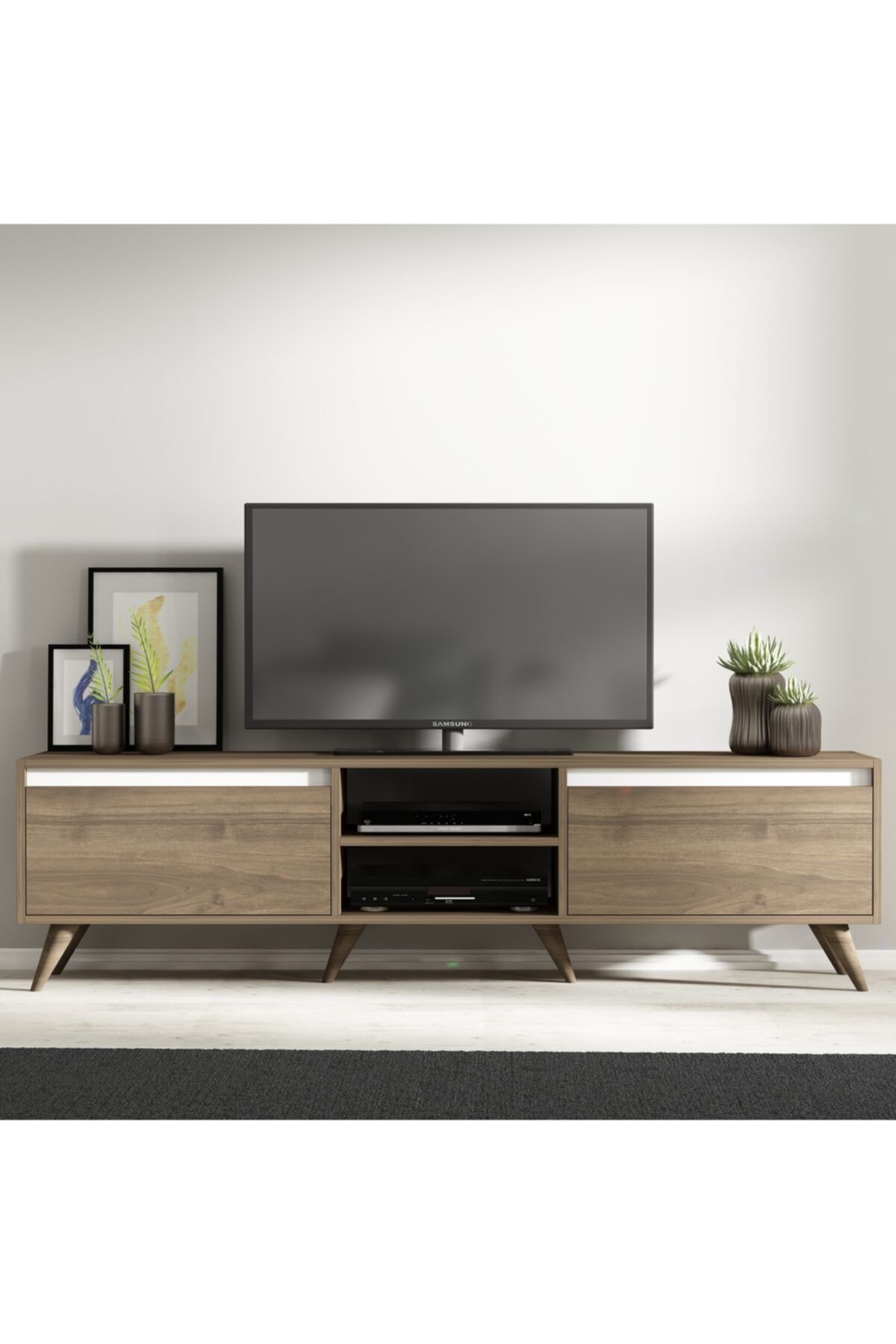 Alaz TV Unit Walnut White