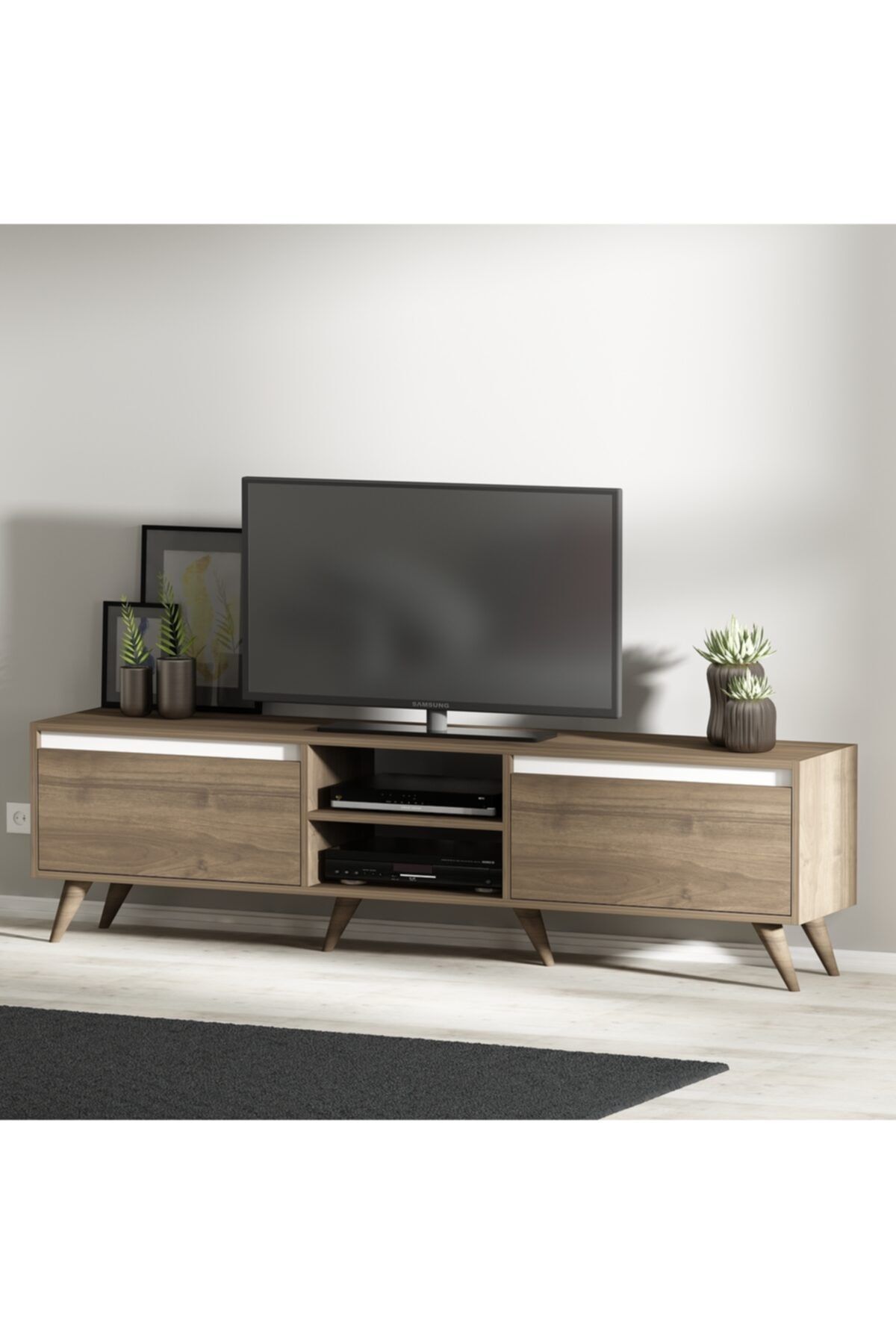 Alaz TV Unit Walnut White