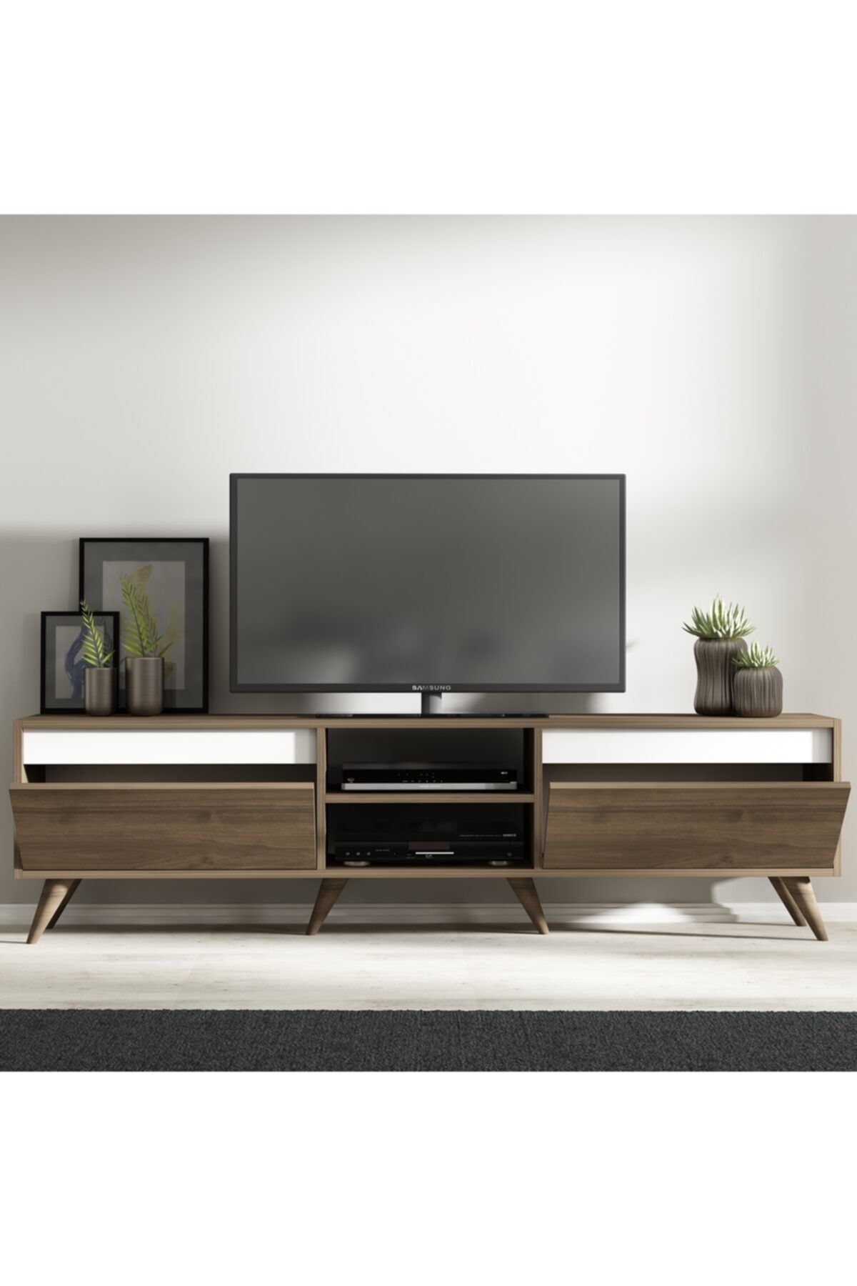 Alaz TV Unit Walnut White