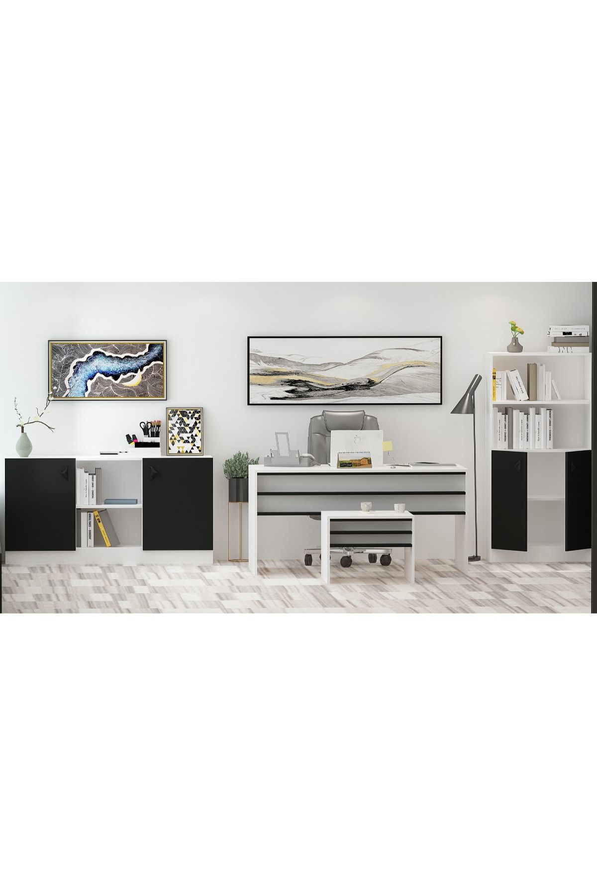 Orion Office Coffee Table Black White