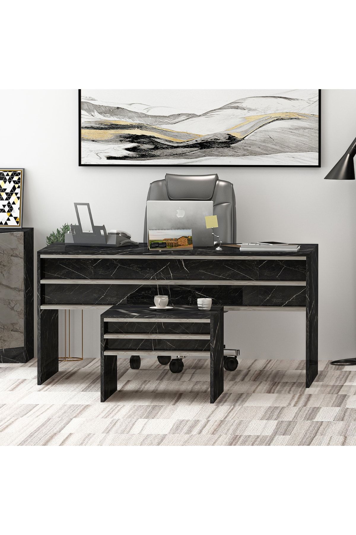 Orion Office Desk Royal Marble Efes Marble