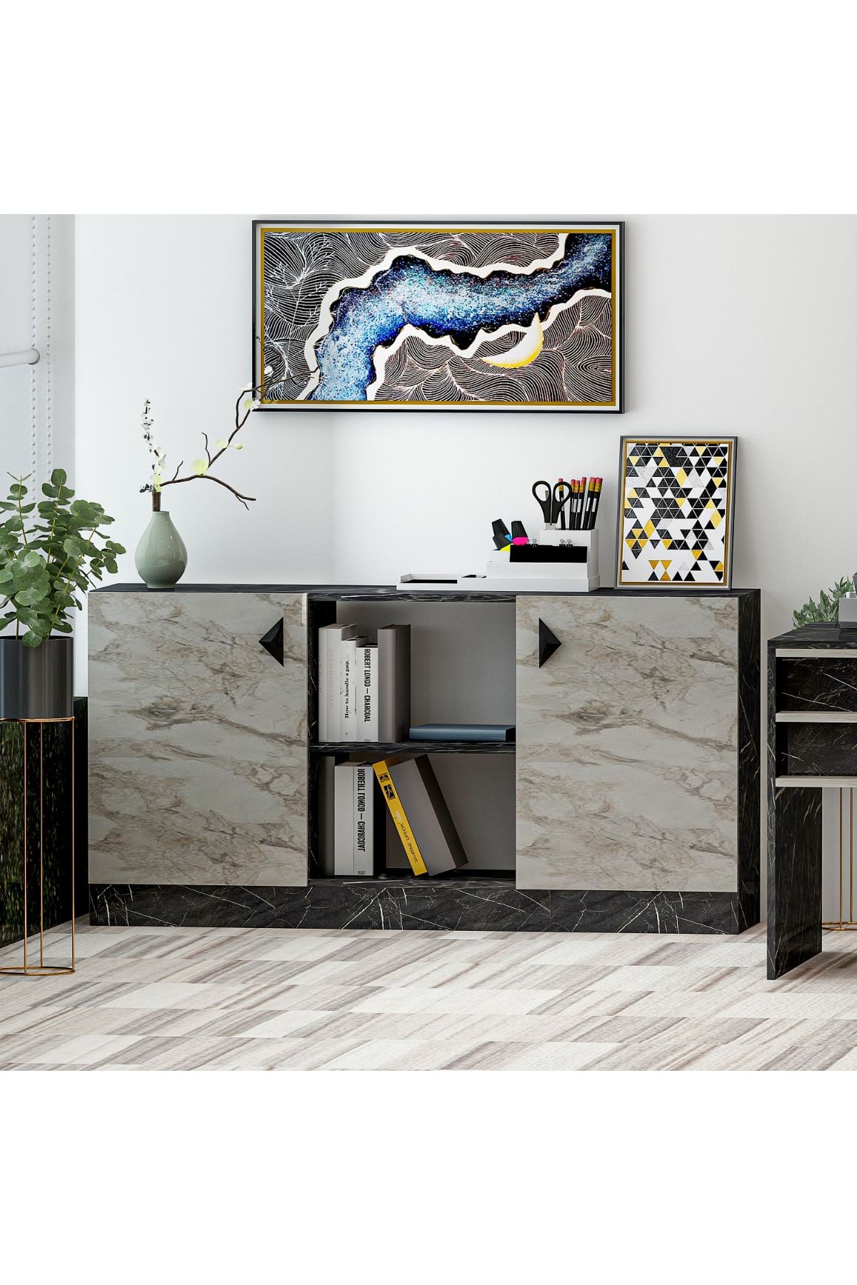 Orion Office Console Cabinet Royal Marble Efes Marble