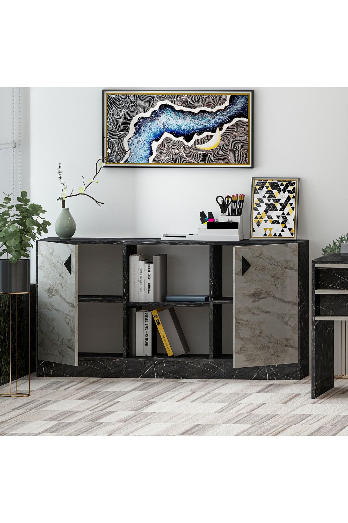 Orion Office Console Cabinet Royal Marble Efes Marble