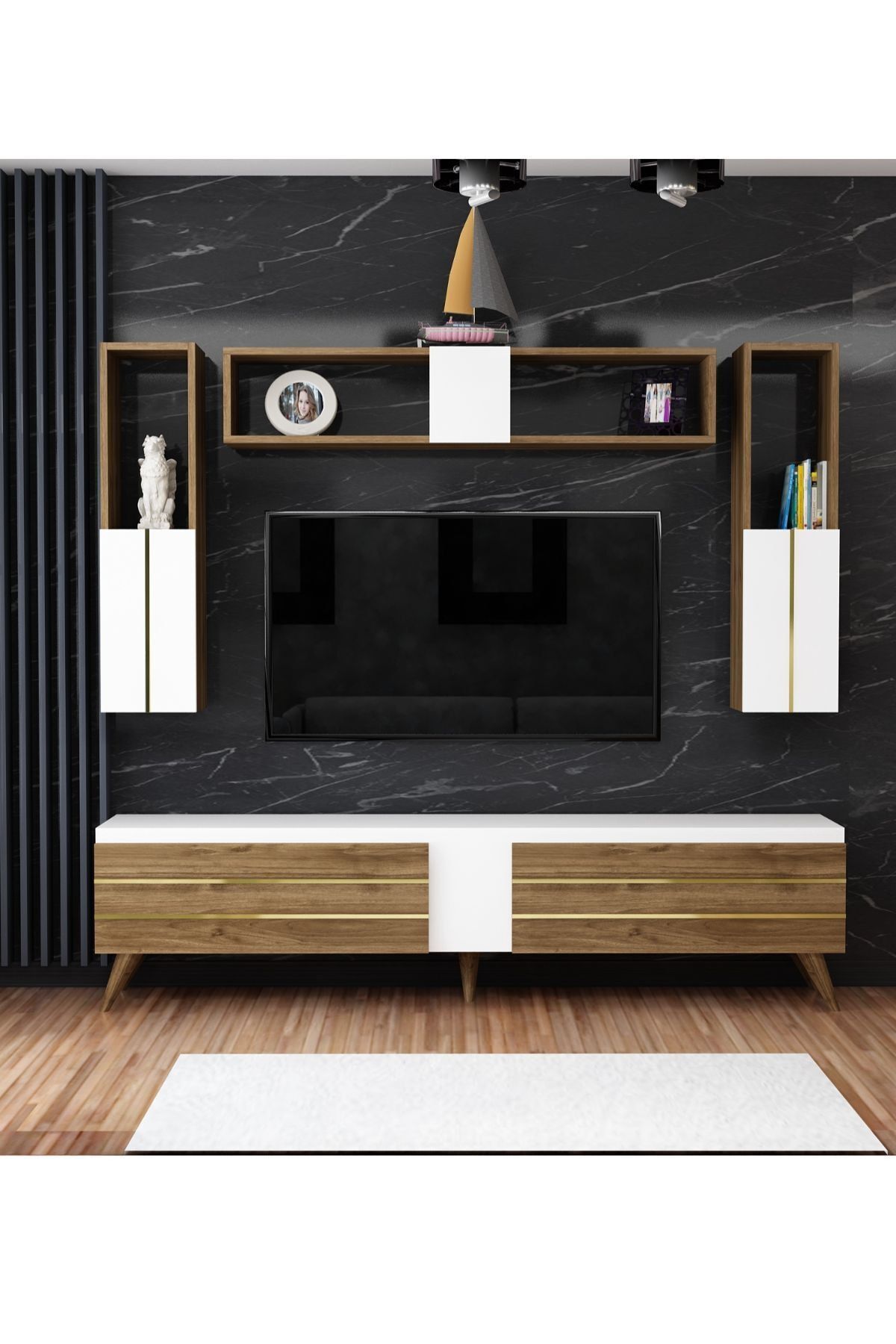 Assos TV Unit Walnut White