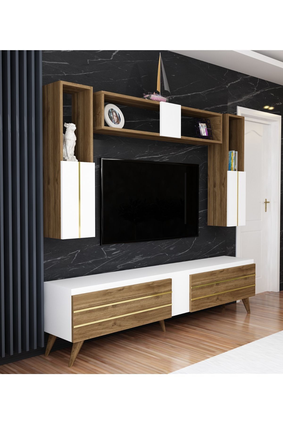 Assos TV Unit Walnut White