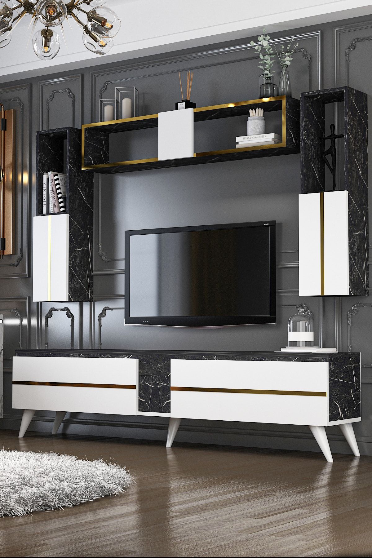 Albena TV Unit Gold Band