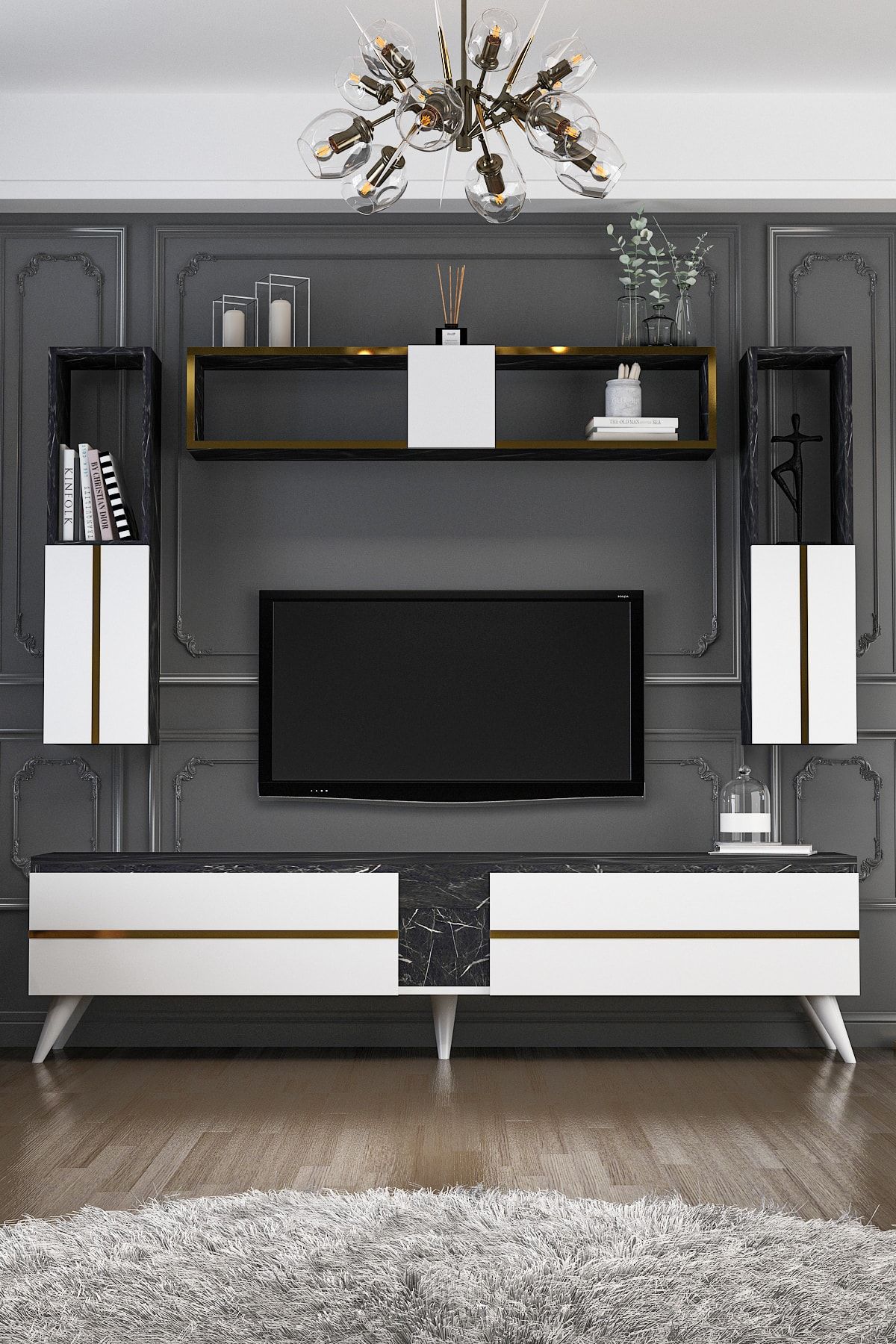 Albena TV Unit Gold Band