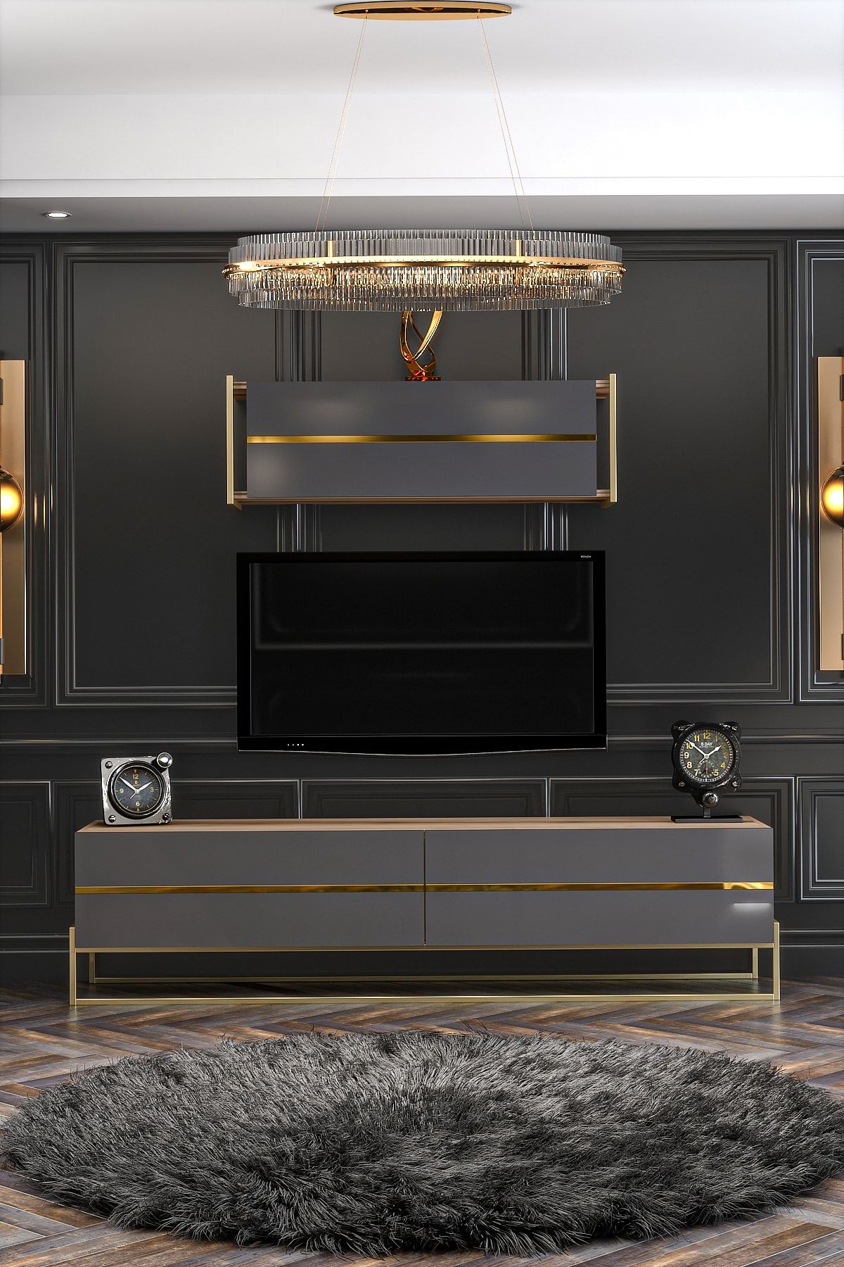 Lucifer TV Unit Çırağan Anthracite 180cm