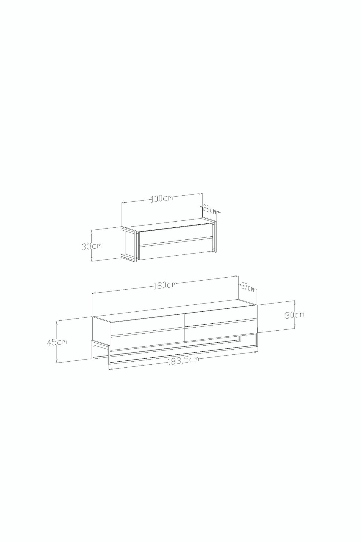 Lucifer TV Unit Çırağan Anthracite 180cm