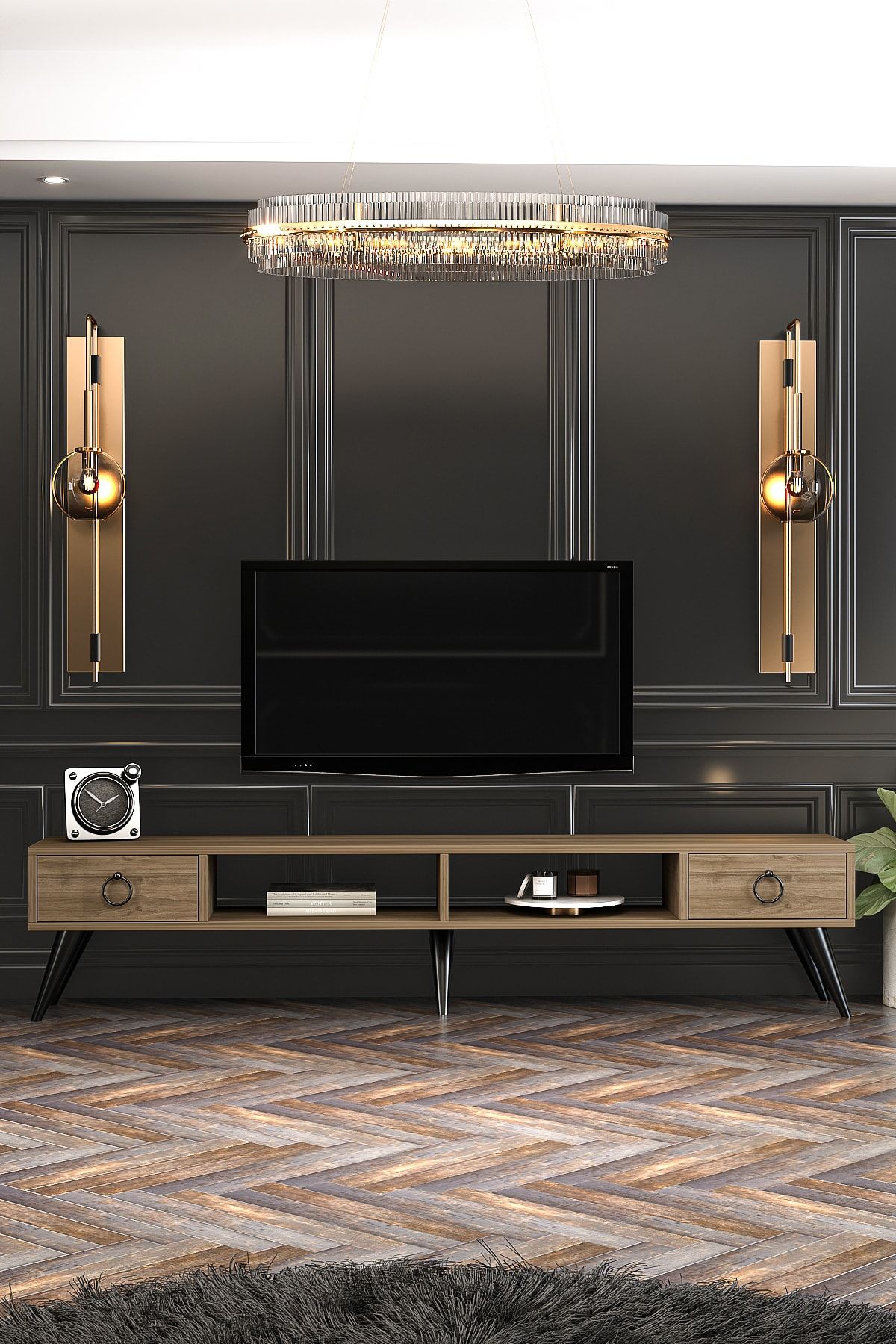 Lima TV Unit Walnut 180 Cm